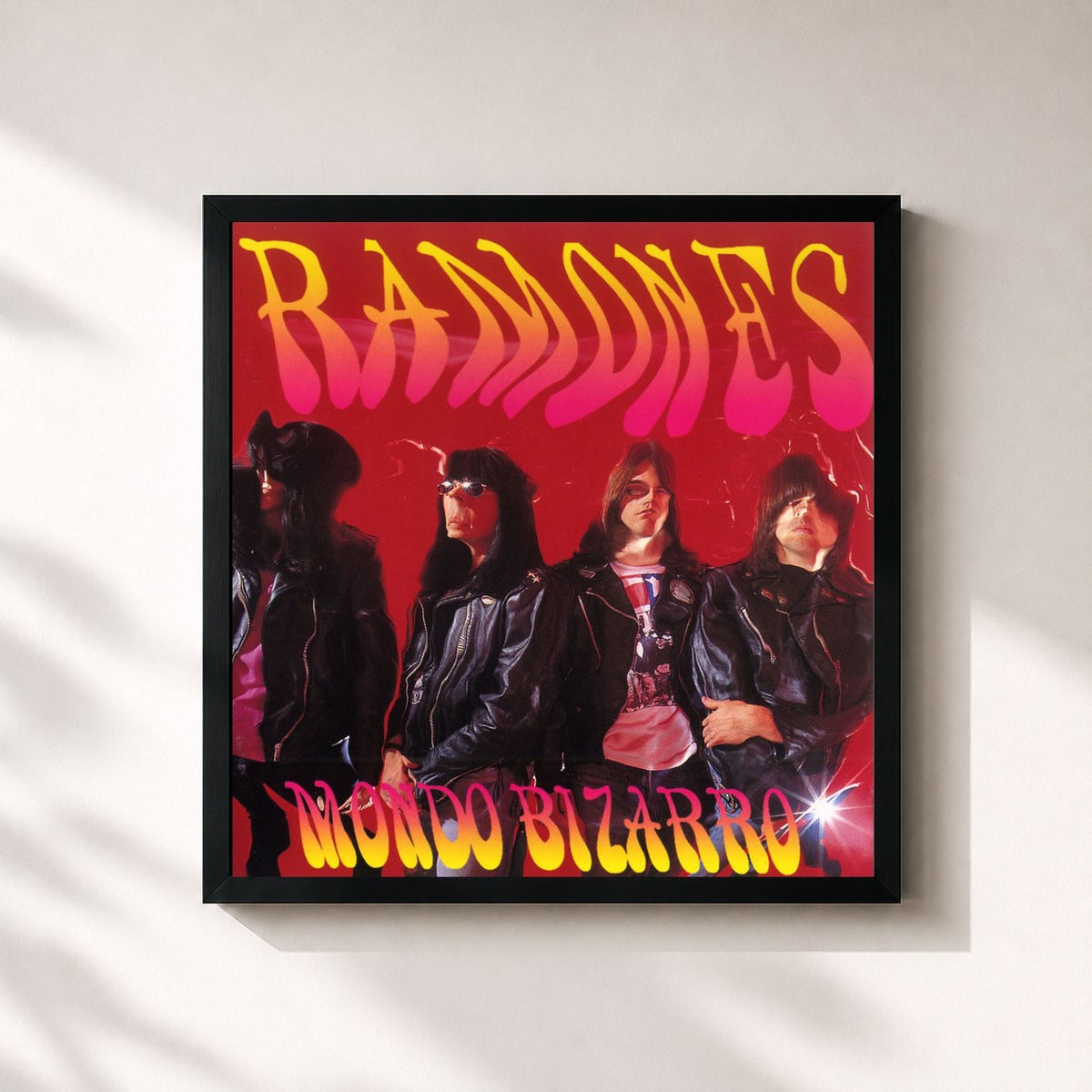#noir Mondo Bizarro di Ramones in stampa quadrata incorniciata, cornice nera 32x32 cm