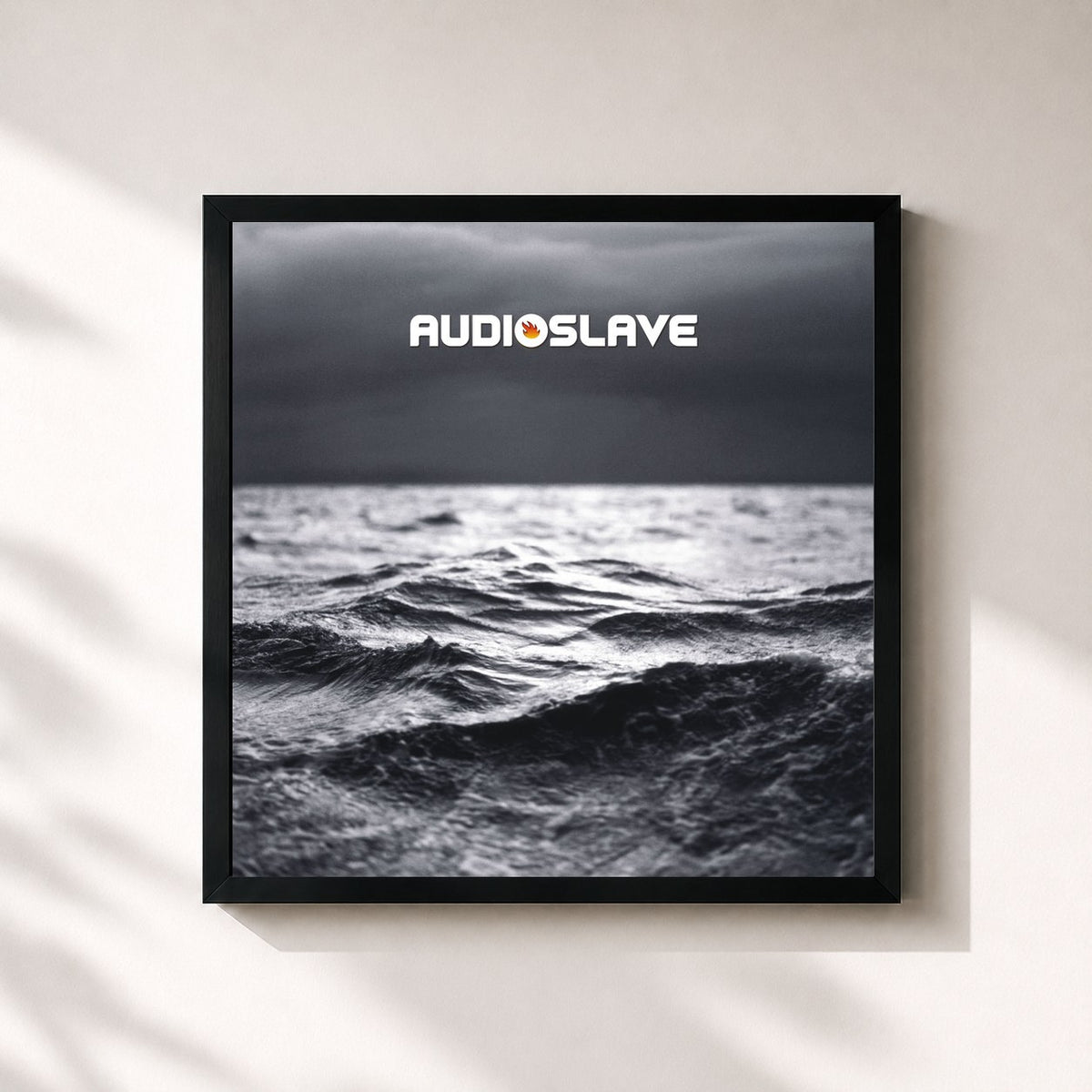 #noir Tableau carré de l'album Out of Exile de Audioslave, cadre noir 32x32 cm