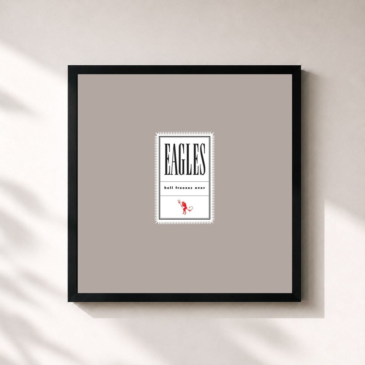 #noir Hell Freezes Over (Remaster 2018) de Eagles en lámina cuadrada enmarcada, marco negro de 32x32 cm