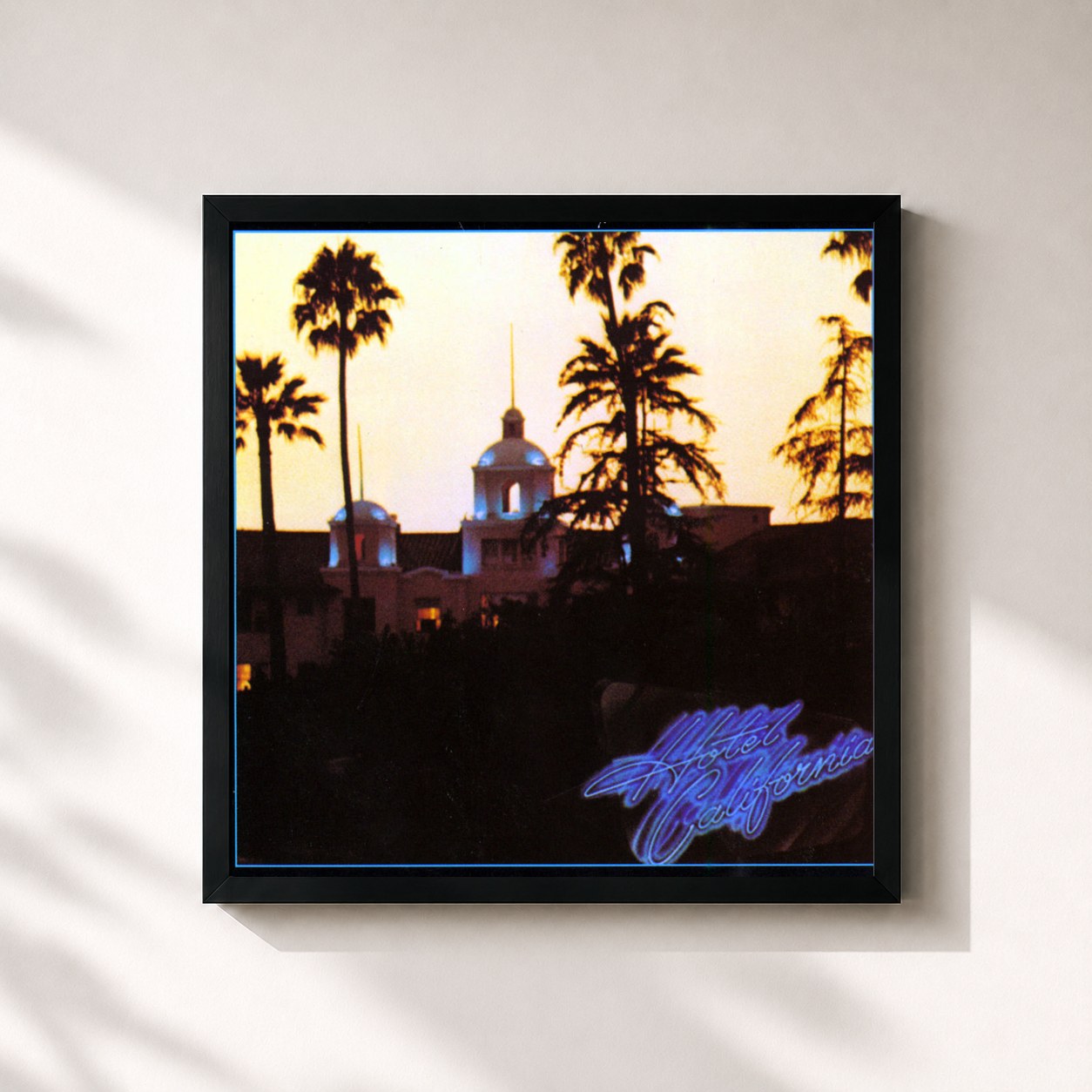 #noir Hotel California (2013 Remaster) by Eagles as a square framed art print, black 32x32 cm frame