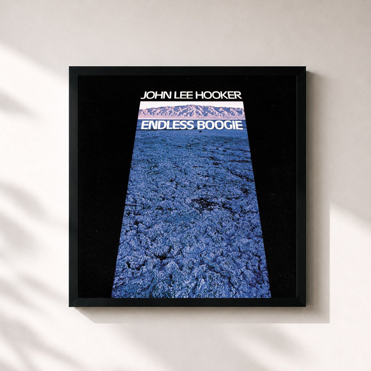 #noir Endless Boogie de John Lee Hooker en lámina cuadrada enmarcada, marco negro de 32x32 cm