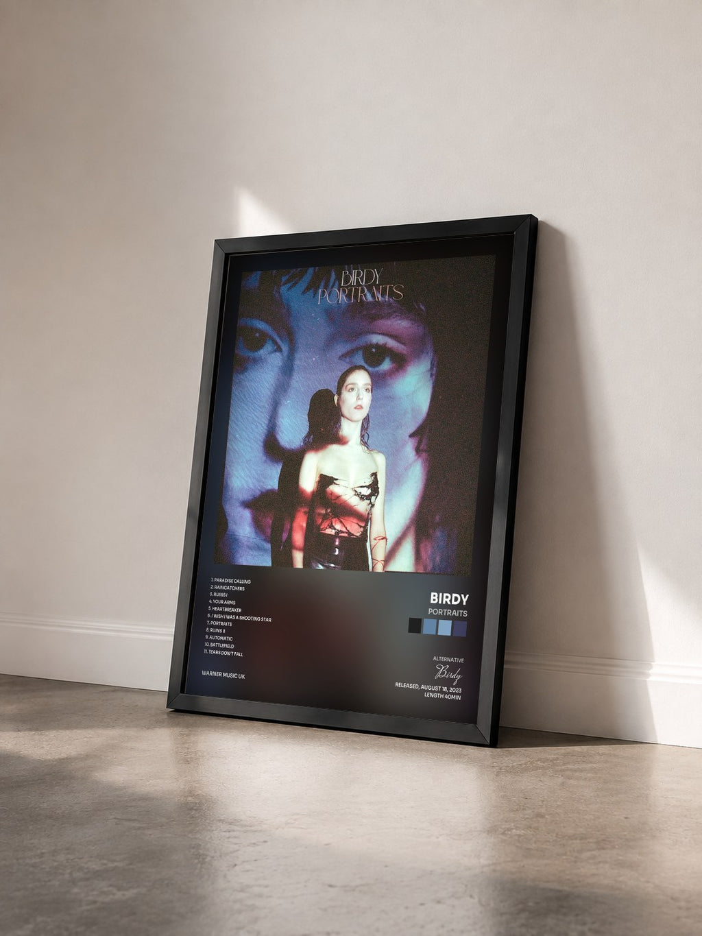 #noir Tableau de l'album Portraits de Birdy vu de trois quarts, cadre noir