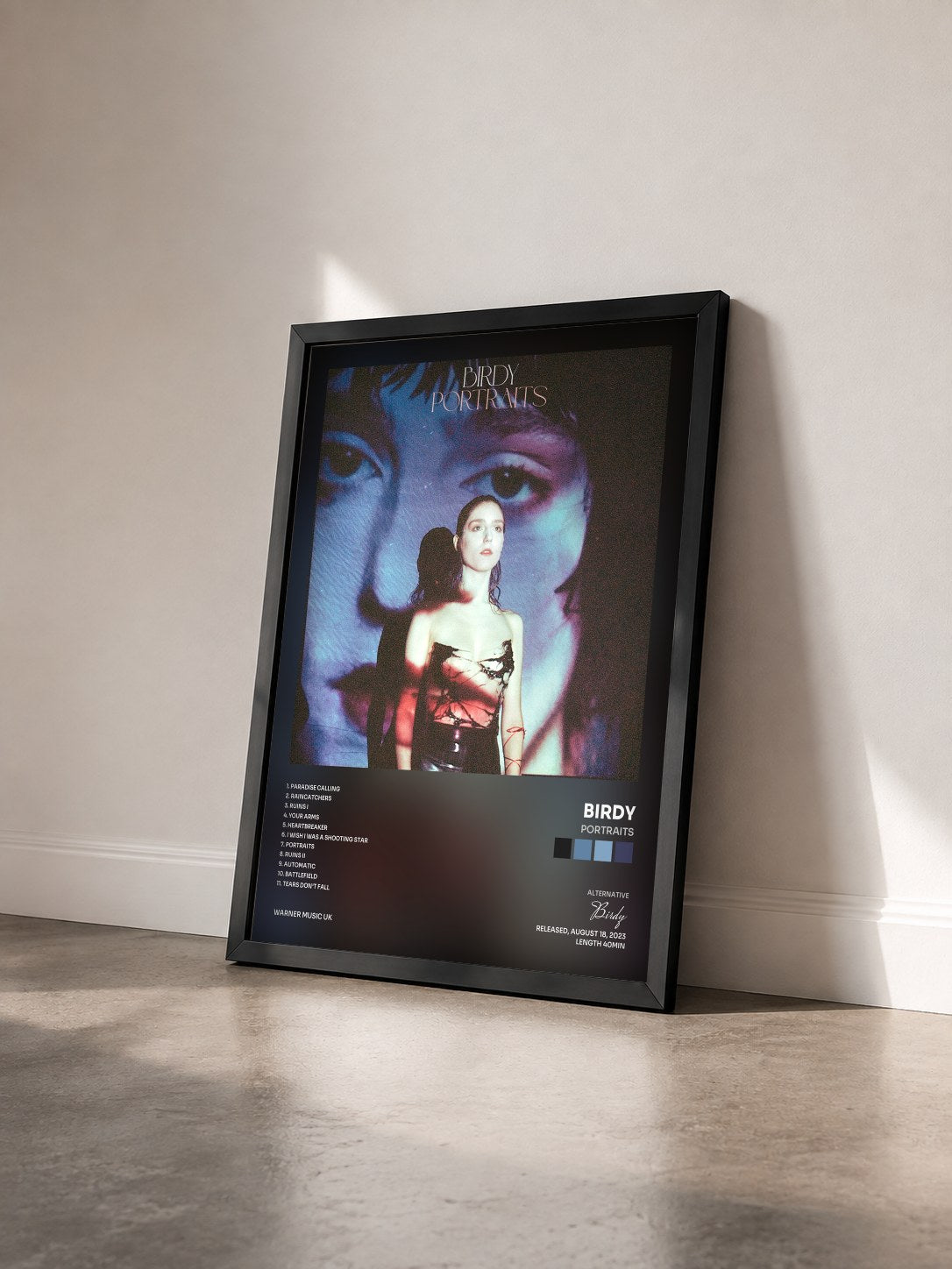 #noir Tableau de l'album Portraits de Birdy vu de trois quarts, cadre noir
