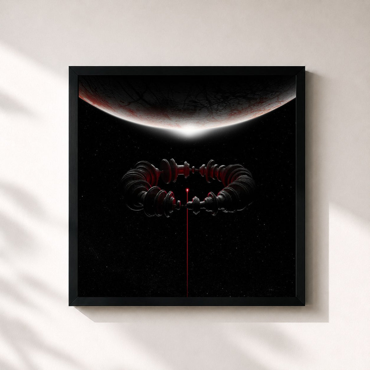 #noir Tableau carré de l'album The Wow! Signal de Muse, cadre noir 32x32 cm