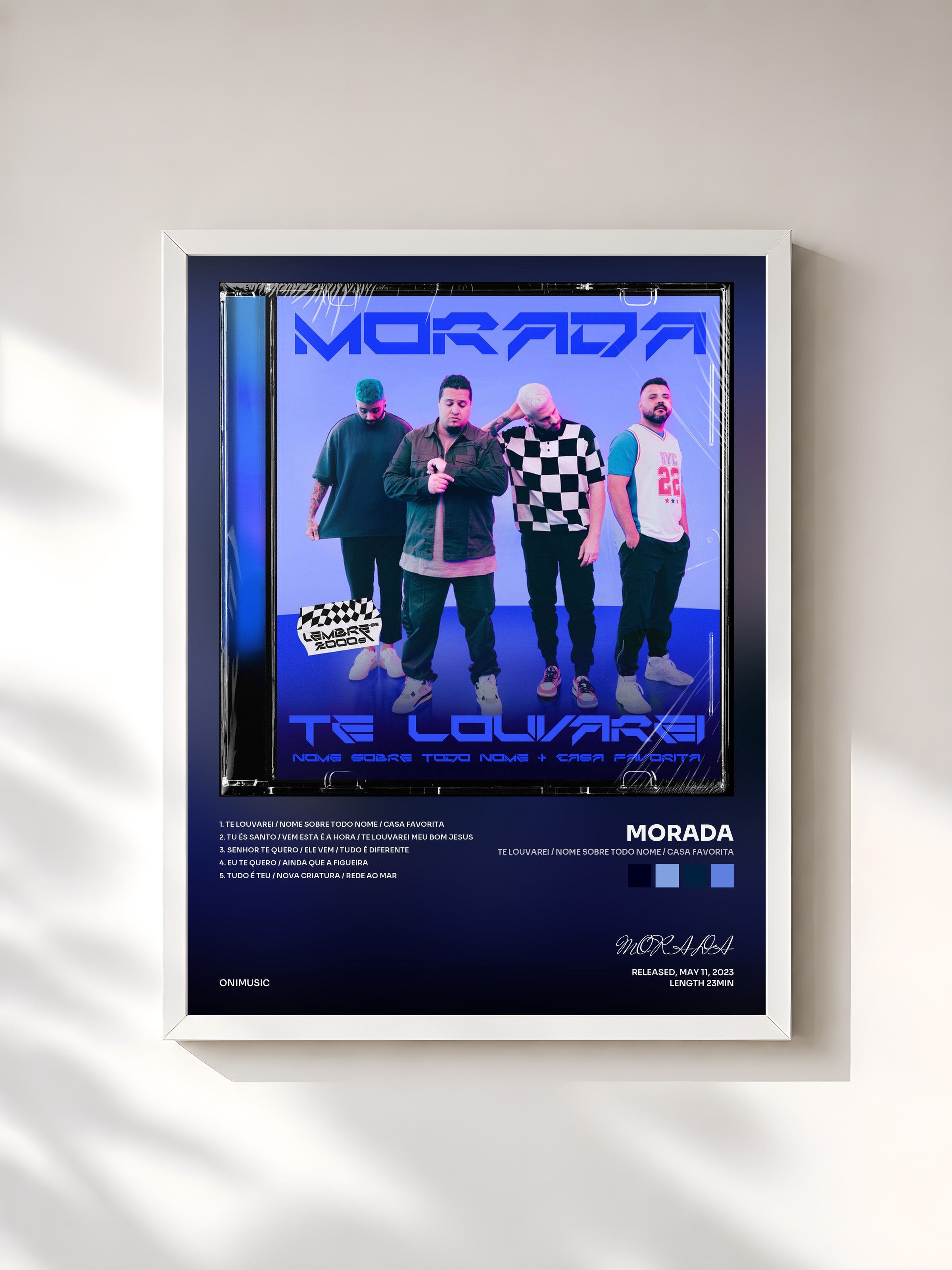 #blanc Tableau de l'album Te Louvarei / Nome Sobre Todo Nome / Casa Favorita de MORADA, cadre blanc, imprimé et encadré en France