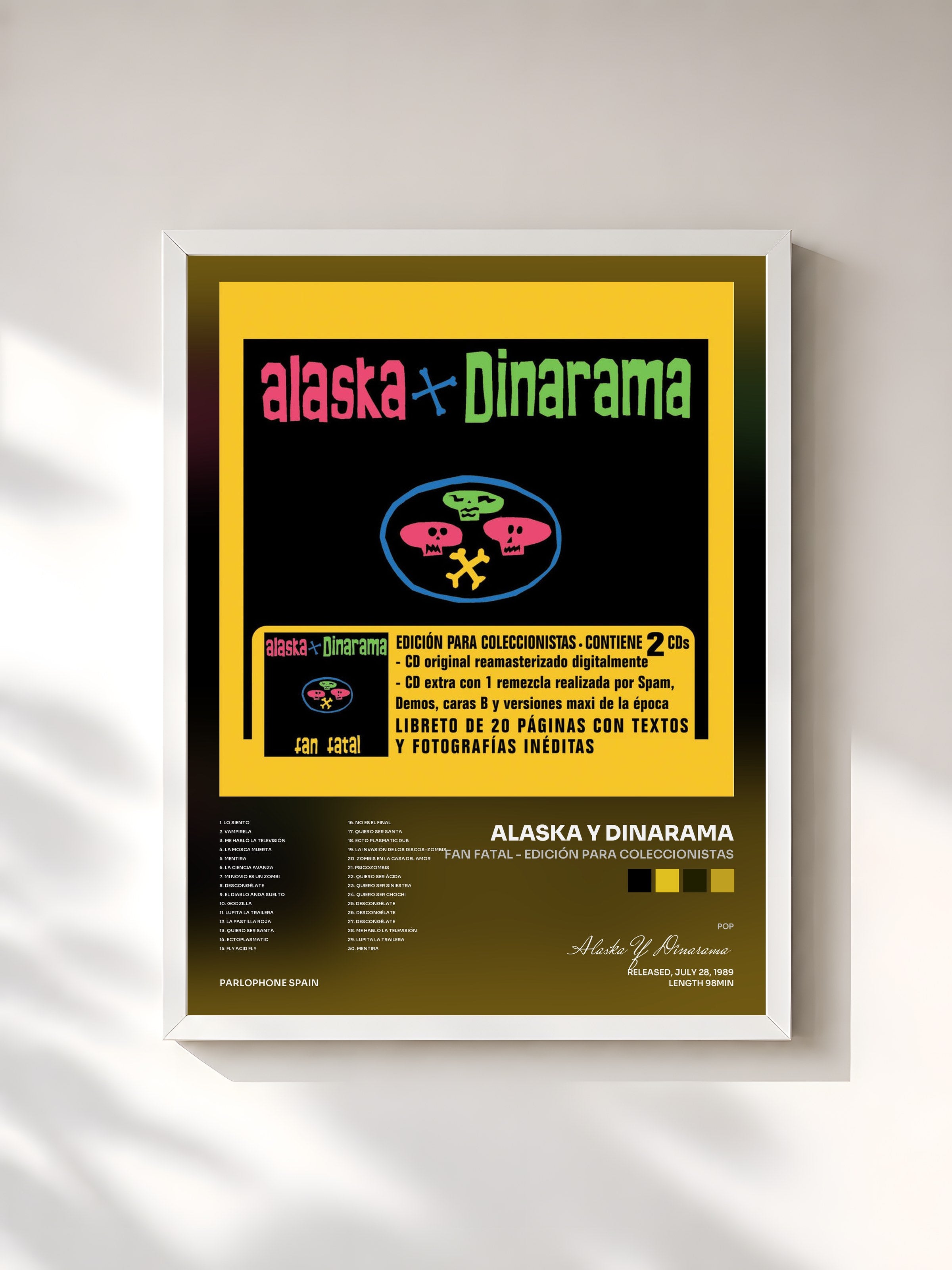 #blanc Tableau de l'album Fan Fatal - Edición Para Coleccionistas de Alaska Y Dinarama, cadre blanc, imprimé et encadré en France