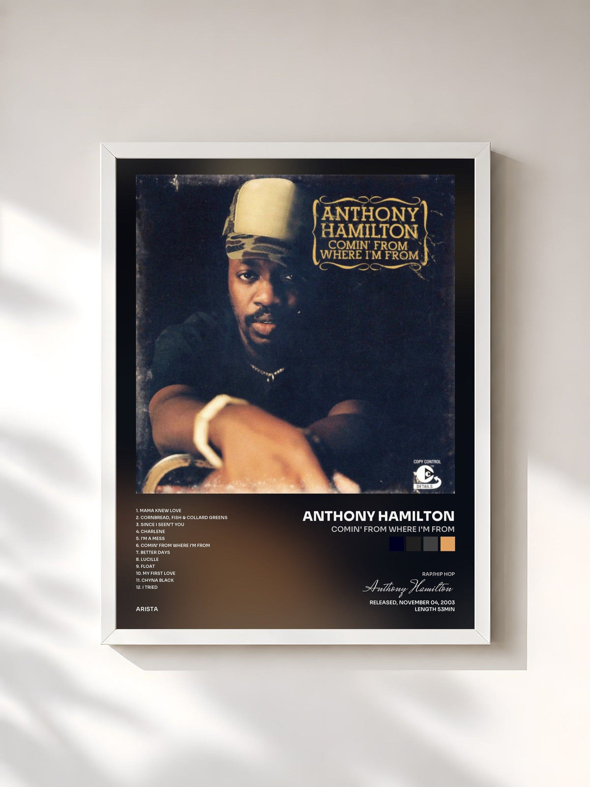 #blanc Comin' From Where I'm From von Anthony Hamilton als gerahmter Kunstdruck, weißer Rahmen, gedruckt und gerahmt in Frankreich