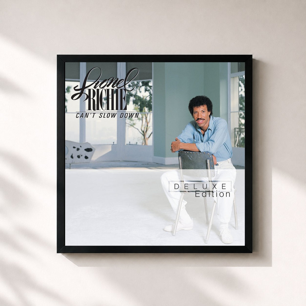 #noir Tableau carré de l'album Can't Slow Down (Deluxe Edition) de Lionel Richie, cadre noir 32x32 cm