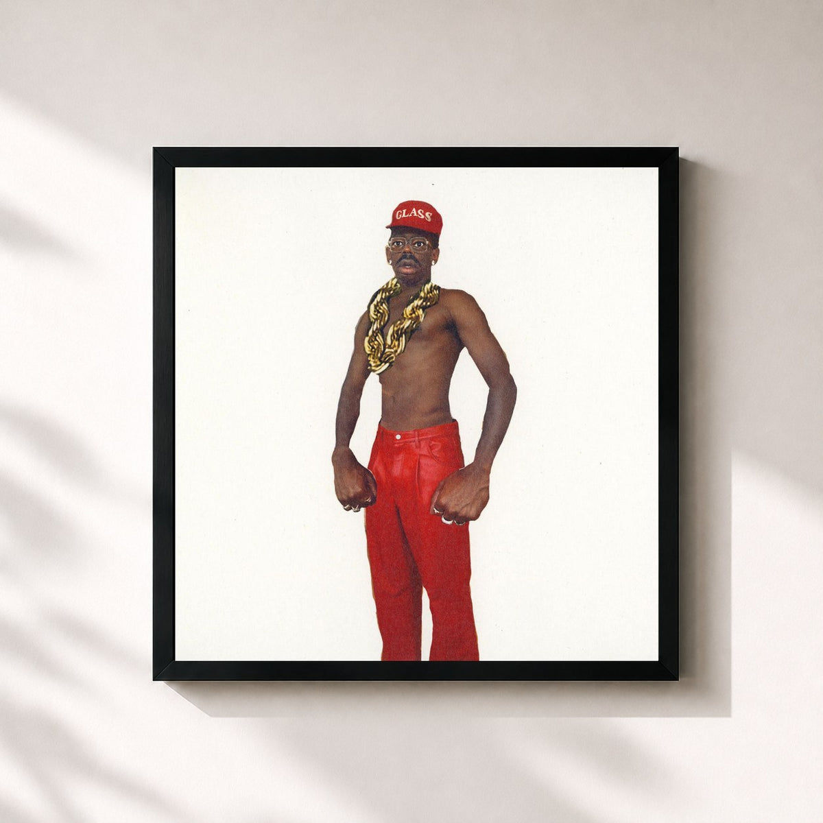 #noir DON'T TAP THE GLASS de Tyler, The Creator en lámina cuadrada enmarcada, marco negro de 32x32 cm