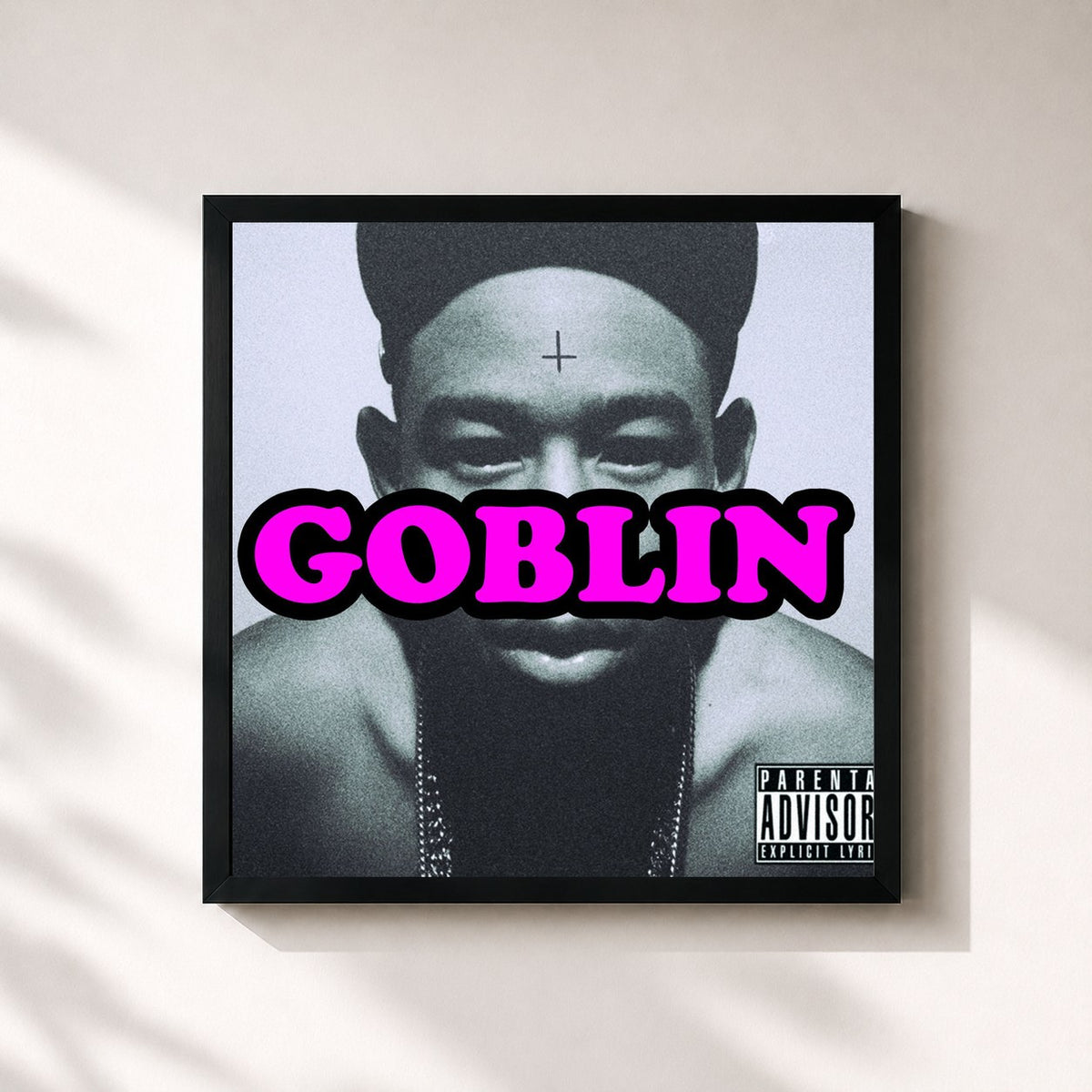#noir Goblin de Tyler, The Creator en lámina cuadrada enmarcada, marco negro de 32x32 cm