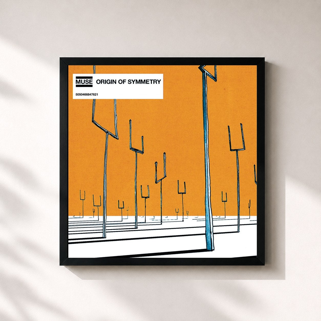 #noir Origin of Symmetry by Muse as a square framed art print, black 32x32 cm frame