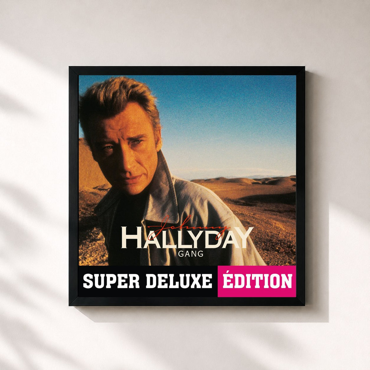 #noir Gang (Super deluxe édition) di Johnny Hallyday in stampa quadrata incorniciata, cornice nera 32x32 cm