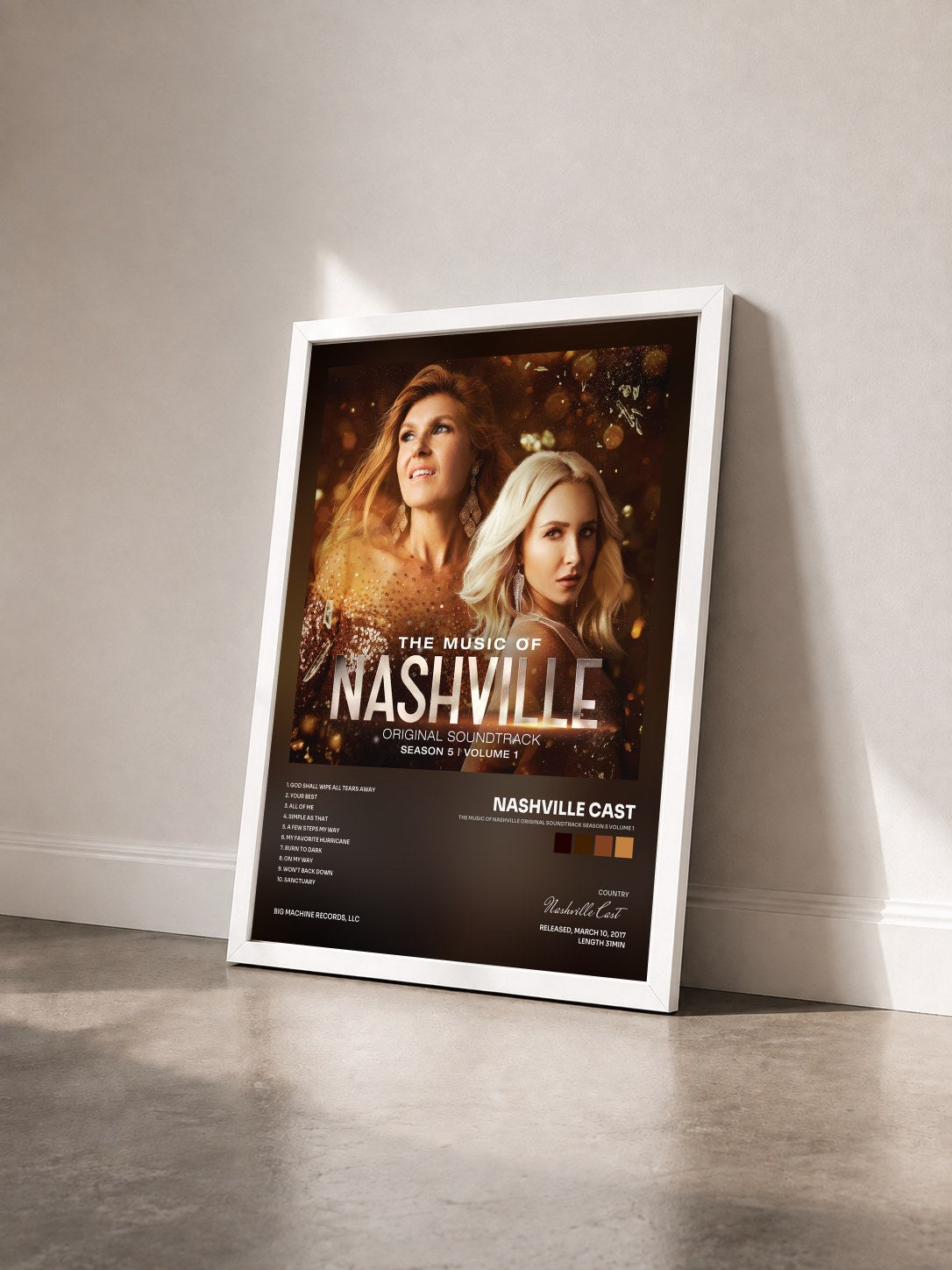 #blanc Tableau de l'album The Music Of Nashville Original Soundtrack Season 5 Volume 1 de Nashville Cast vu de trois quarts, cadre blanc