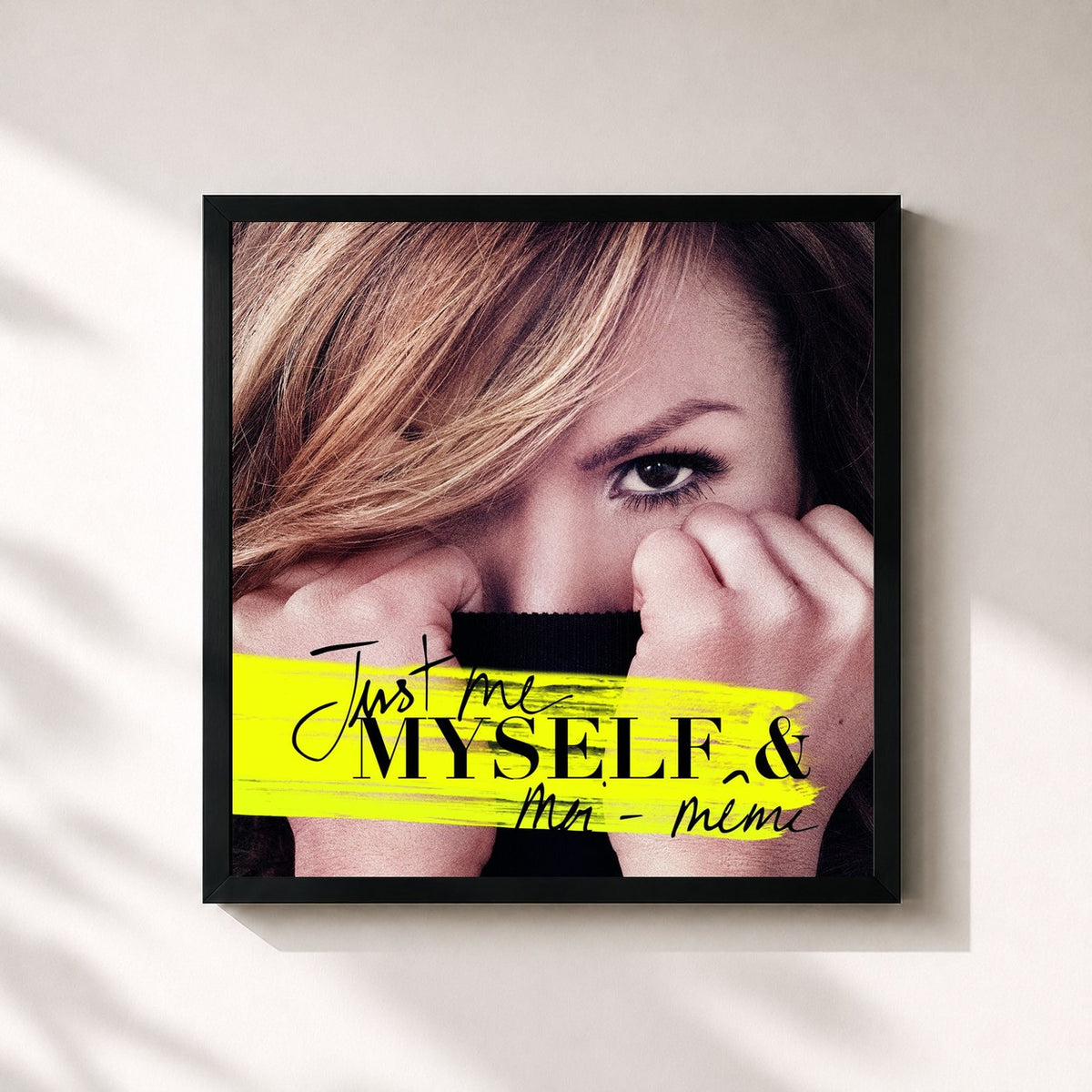 #noir Tableau carré de l'album Just me myself & moi-même de Vitaa, cadre noir 32x32 cm