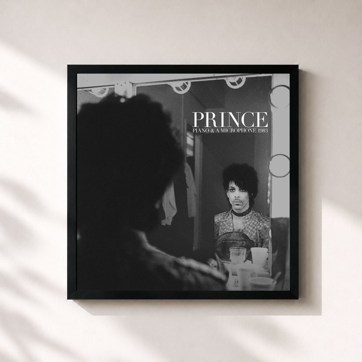#noir Tableau carré de l'album Piano & A Microphone 1983 de Prince, cadre noir 32x32 cm