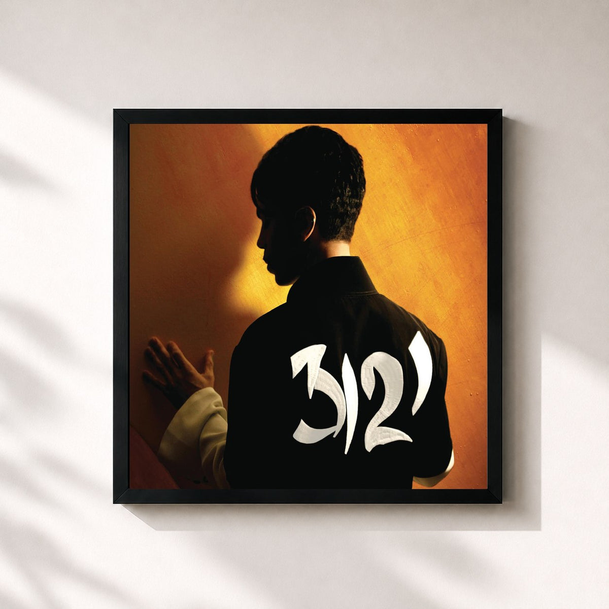 #noir Tableau carré de l'album 3121 de Prince, cadre noir 32x32 cm