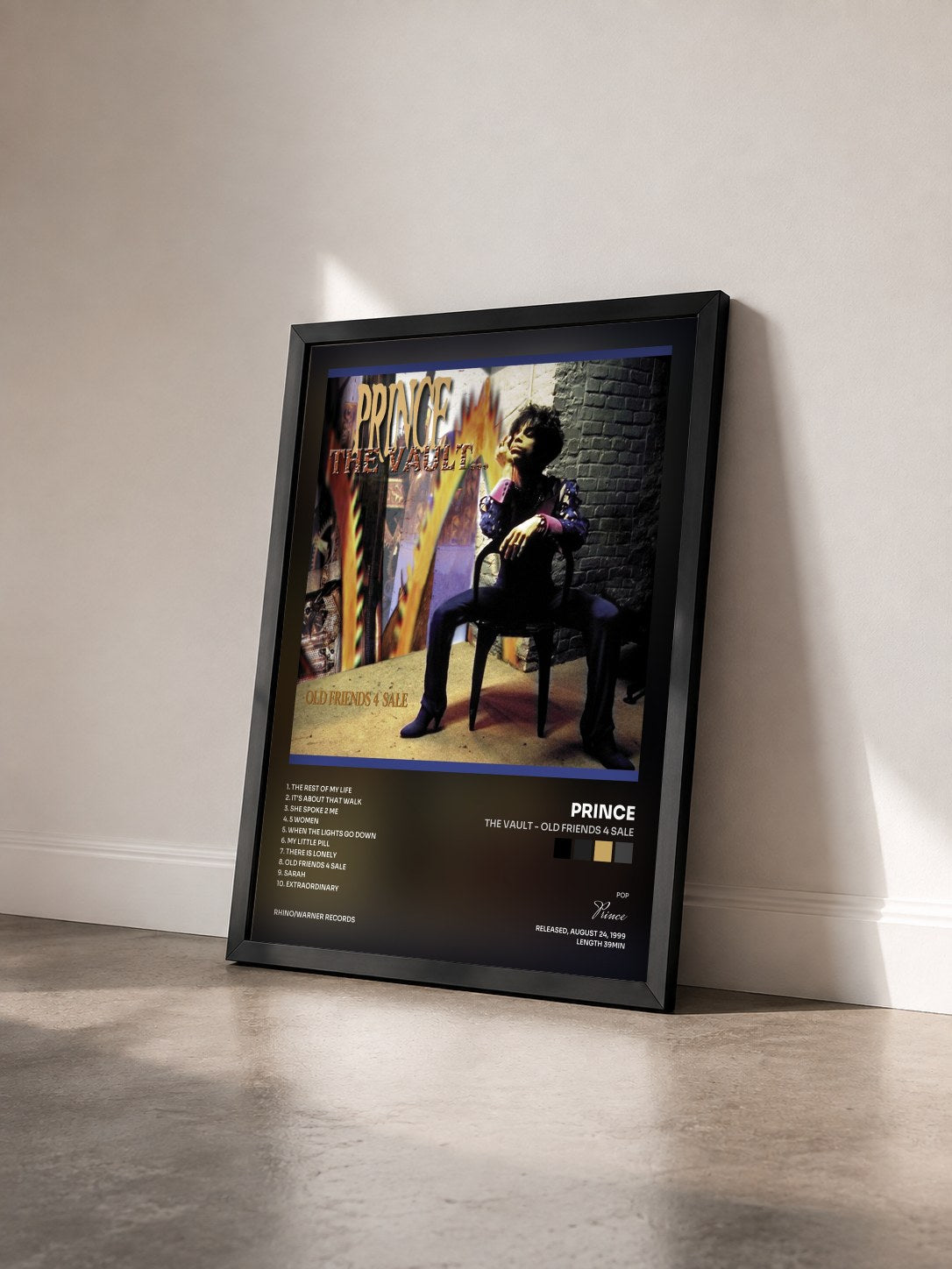 #noir Tableau de l'album The Vault - Old Friends 4 Sale de Prince vu de trois quarts, cadre noir