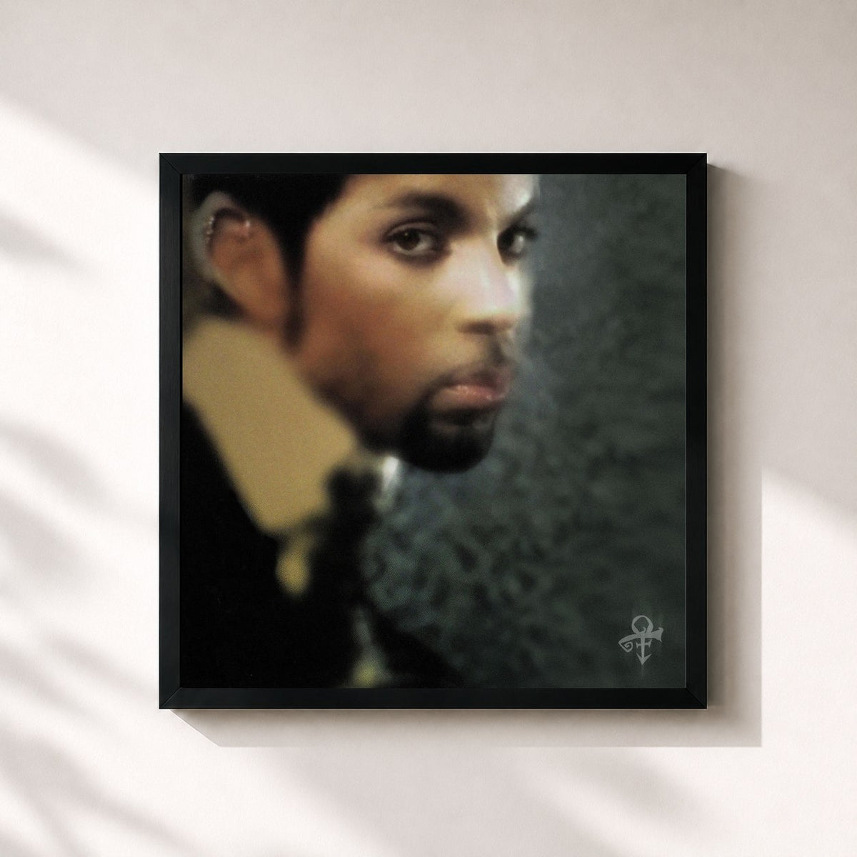#noir Tableau carré de l'album The Truth de Prince, cadre noir 32x32 cm
