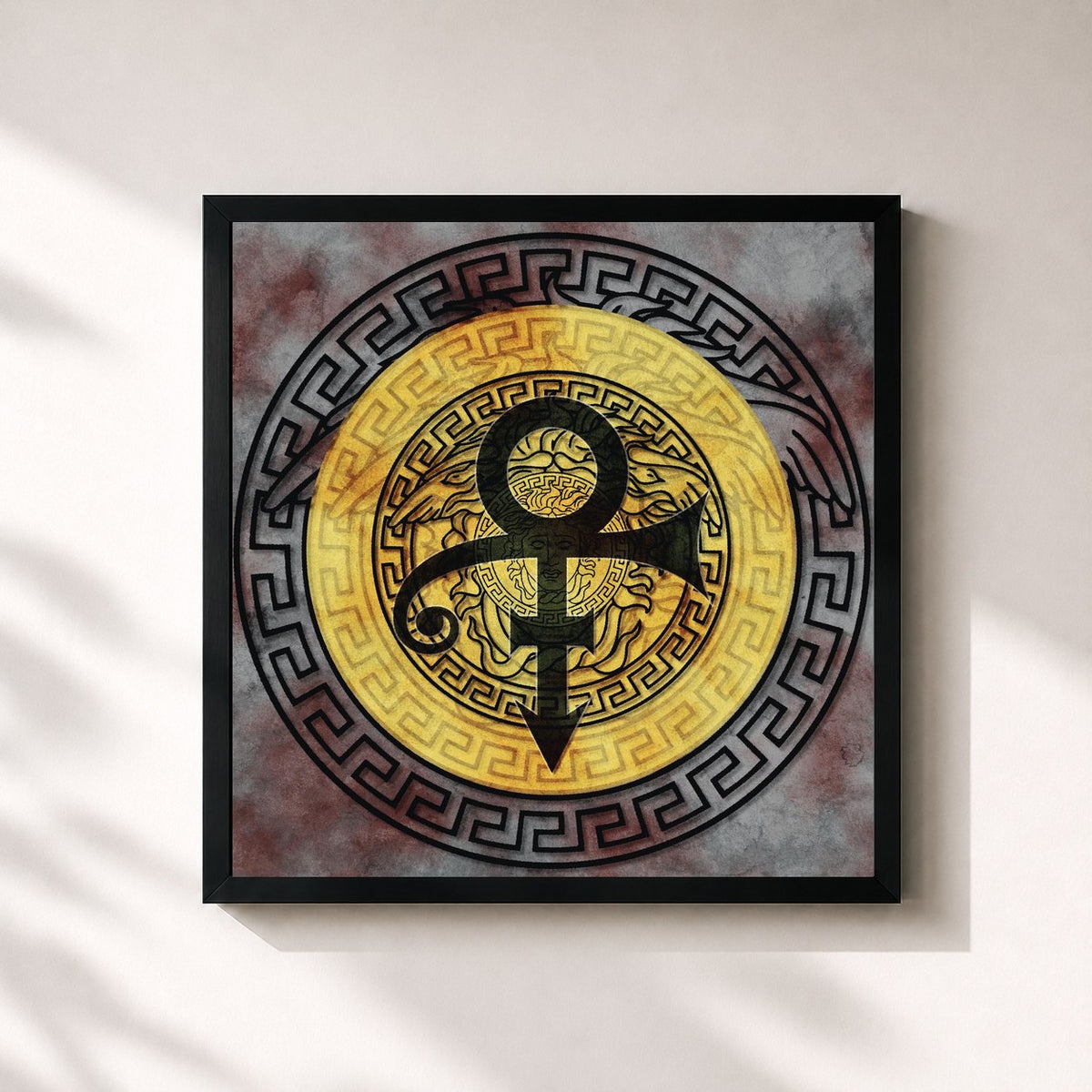 #noir Tableau carré de l'album The VERSACE Experience (PRELUDE 2 GOLD) de Prince, cadre noir 32x32 cm