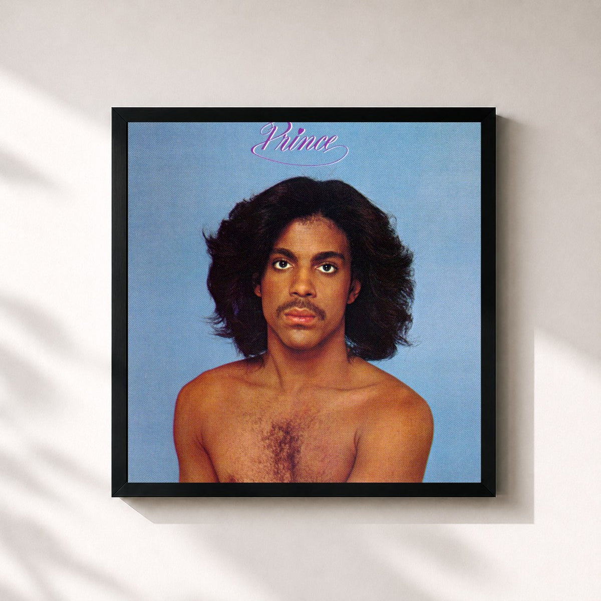 #noir Tableau carré de l'album Prince de Prince, cadre noir 32x32 cm