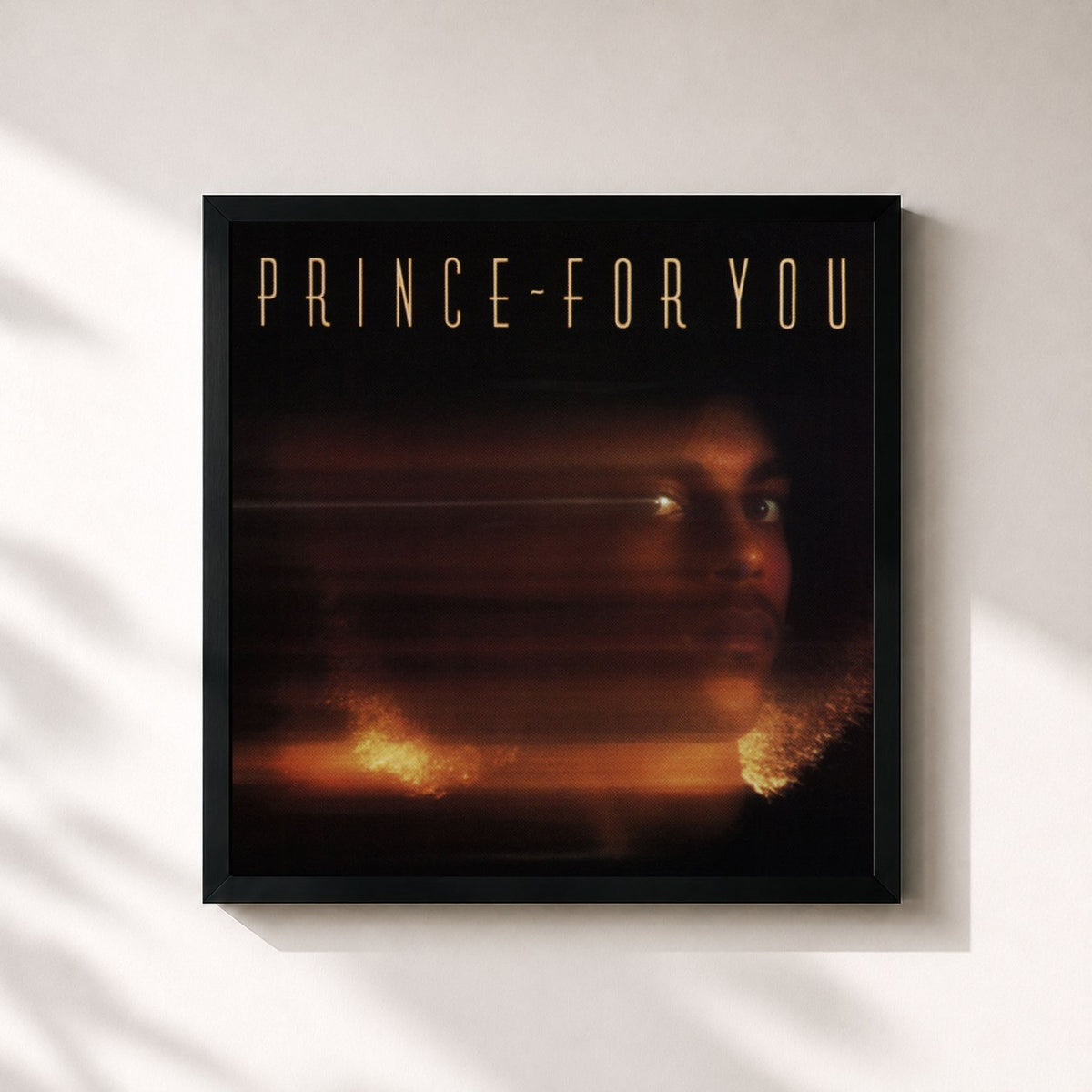 #noir Tableau carré de l'album For You de Prince, cadre noir 32x32 cm