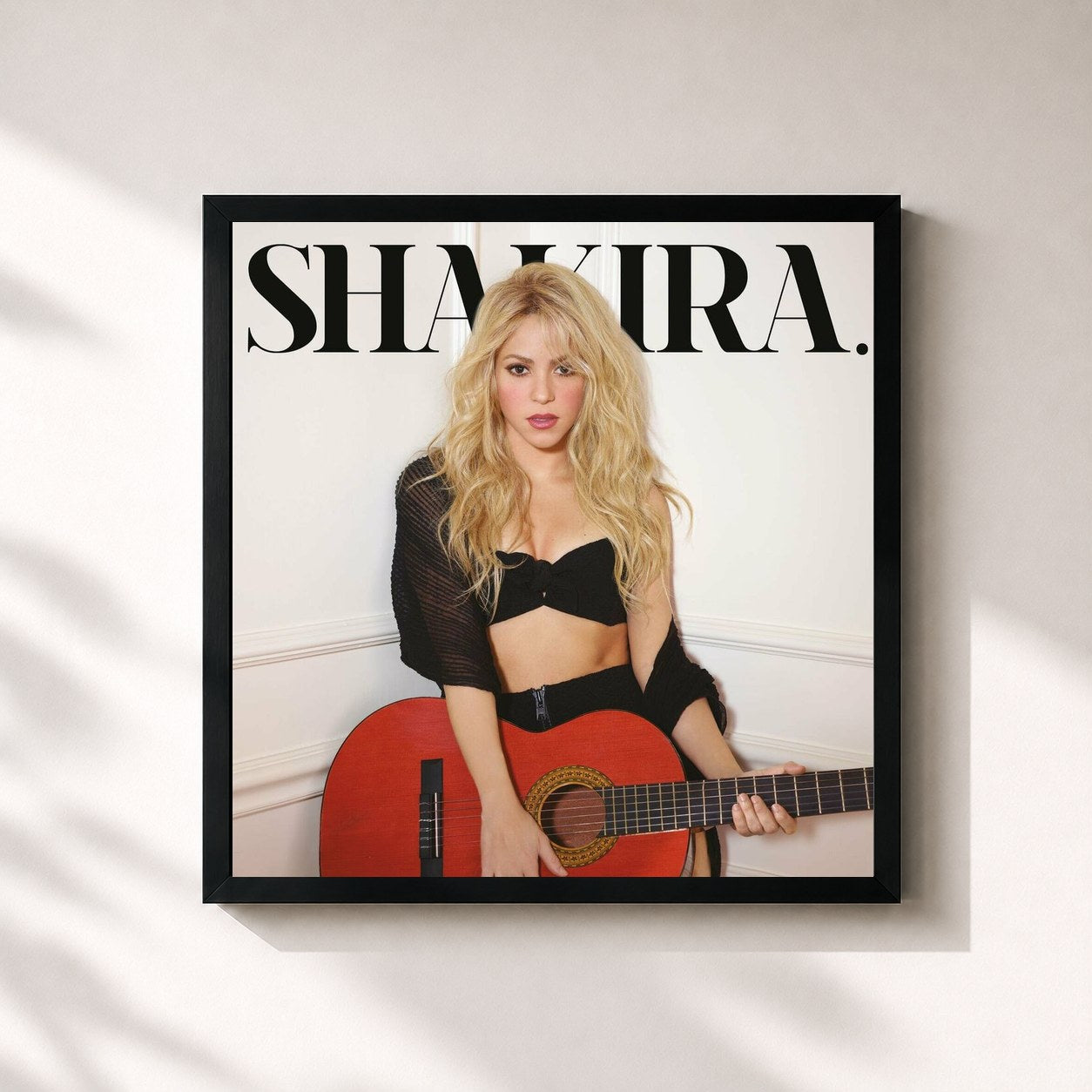 #noir Shakira. (Expanded Edition) by Shakira as a square framed art print, black 32x32 cm frame