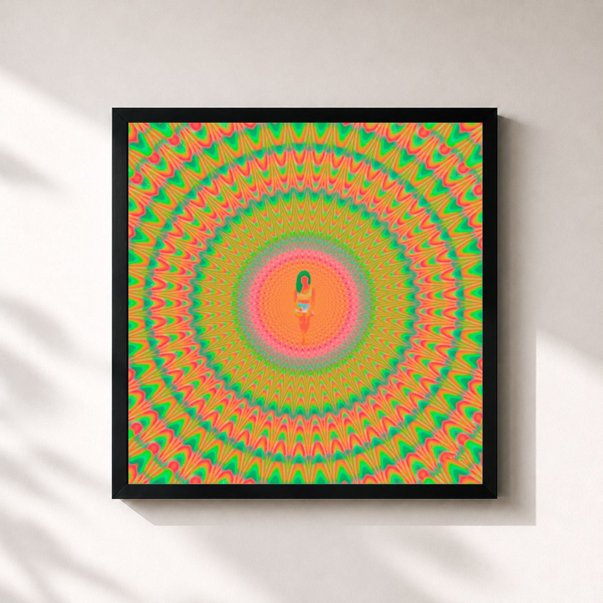#noir Trip de Jhené Aiko en lámina cuadrada enmarcada, marco negro de 32x32 cm