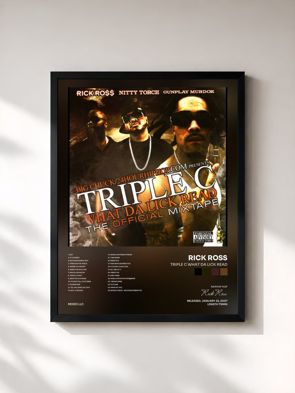 #noir Triple C What Da Lick Read von Rick Ross als gerahmter Kunstdruck, schwarzer Rahmen, gedruckt und gerahmt in Frankreich