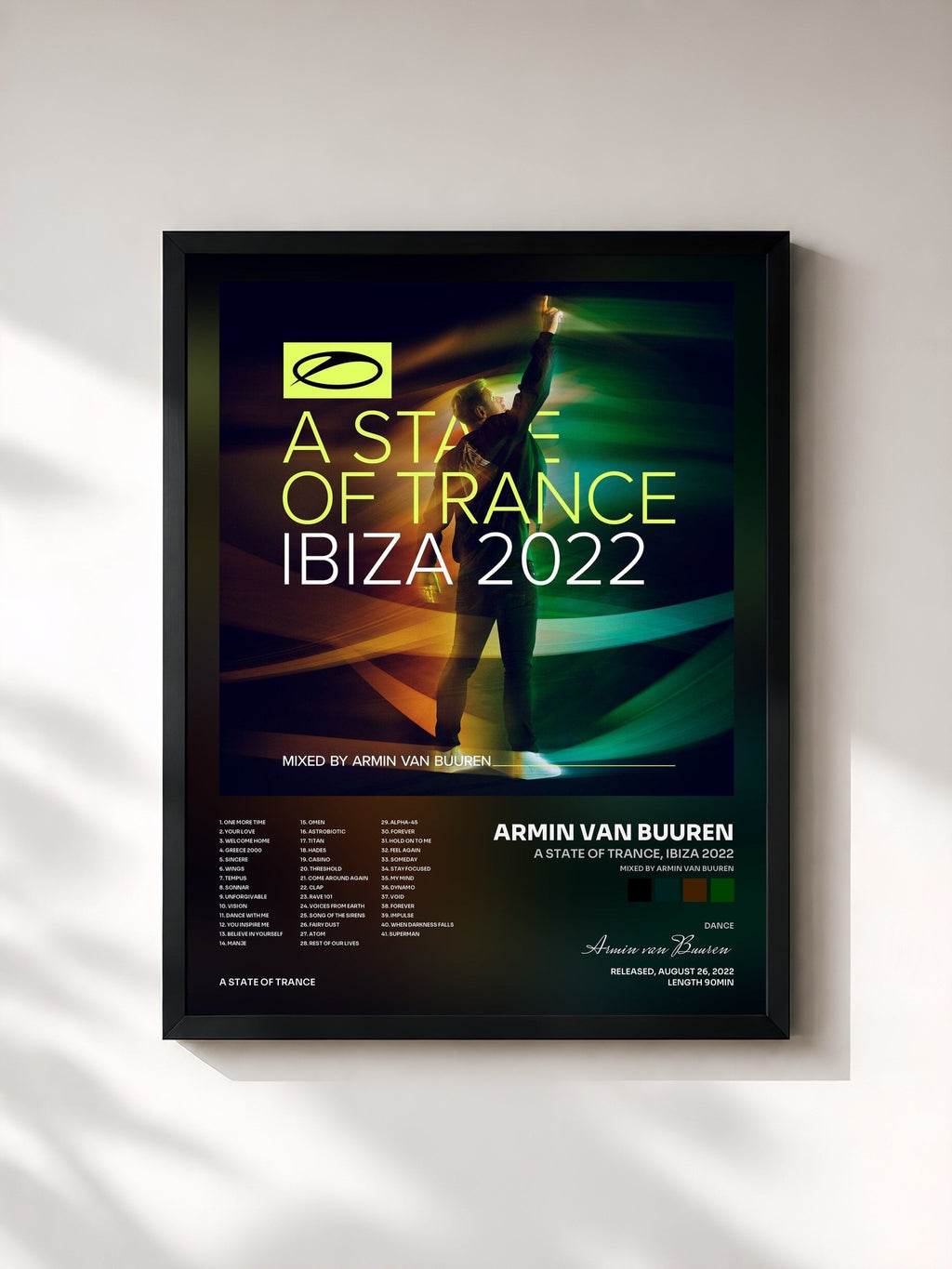 #noir A State Of Trance, Ibiza 2022 (Mixed by Armin van Buuren) by Armin van Buuren as a framed art print, black frame, printed and framed in France