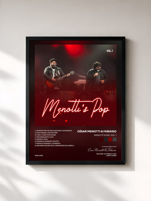 César Menotti & Fabiano · Menotti´s Pop, Vol. 1 — Affiche encadrée