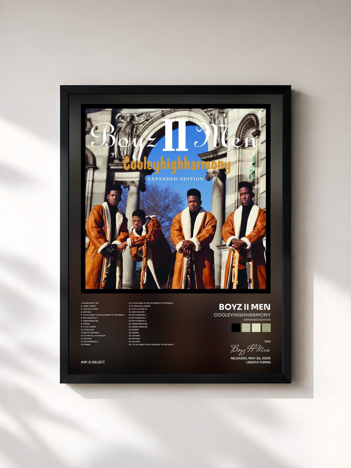 #noir Tableau de l'album Cooleyhighharmony (Expanded Edition) de Boyz II Men, cadre noir, imprimé et encadré en France
