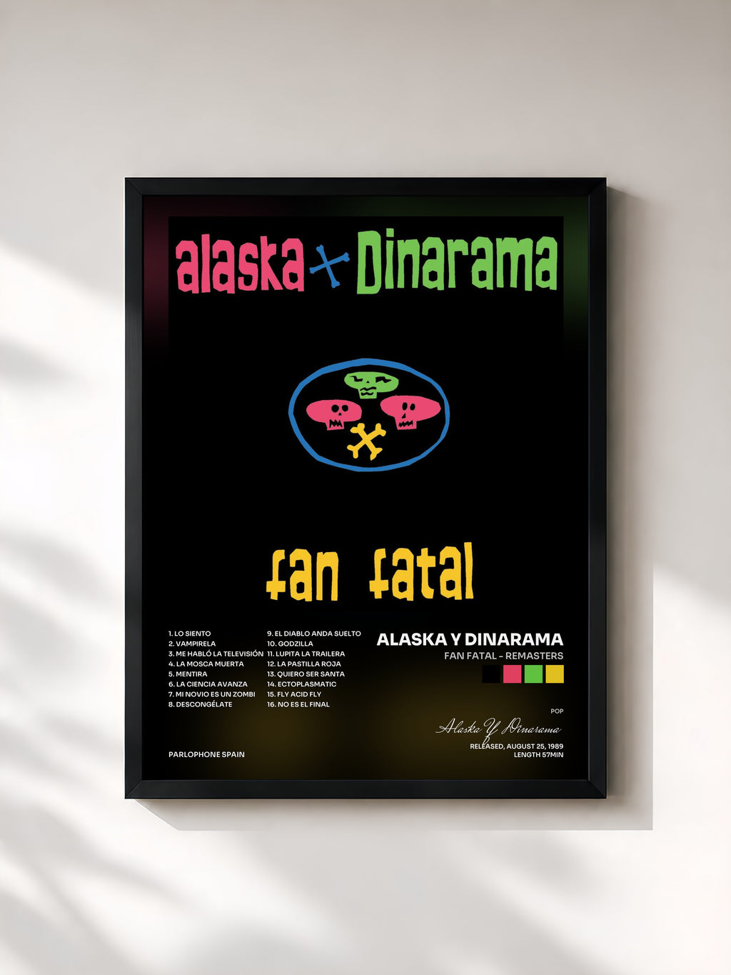 #noir Tableau de l'album Fan Fatal - Remasters de Alaska Y Dinarama, cadre noir, imprimé et encadré en France
