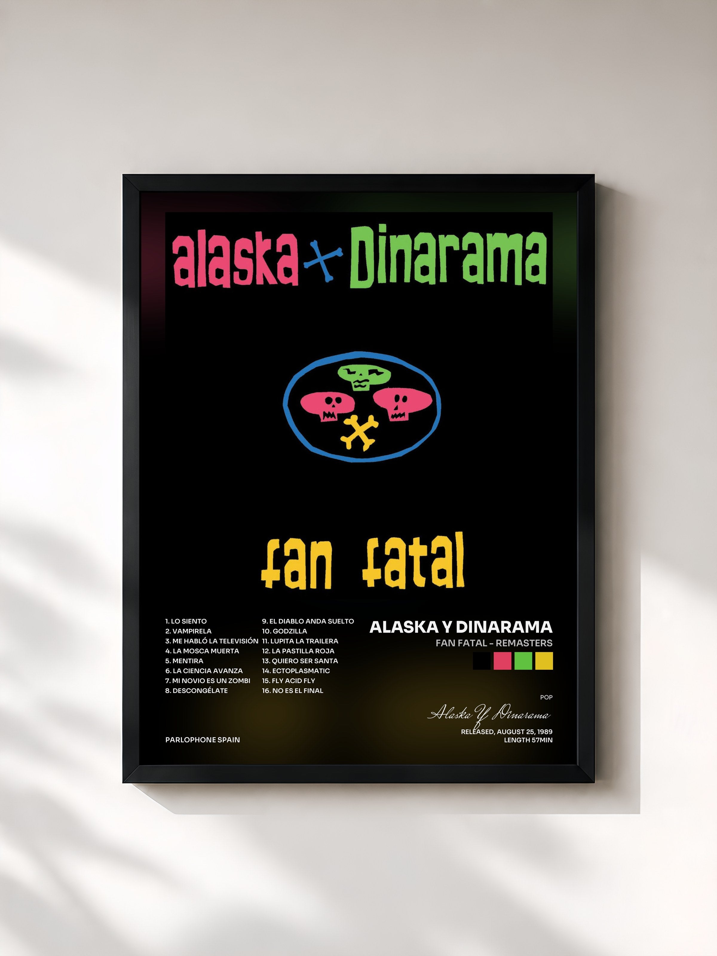 #noir Tableau de l'album Fan Fatal - Remasters de Alaska Y Dinarama, cadre noir, imprimé et encadré en France