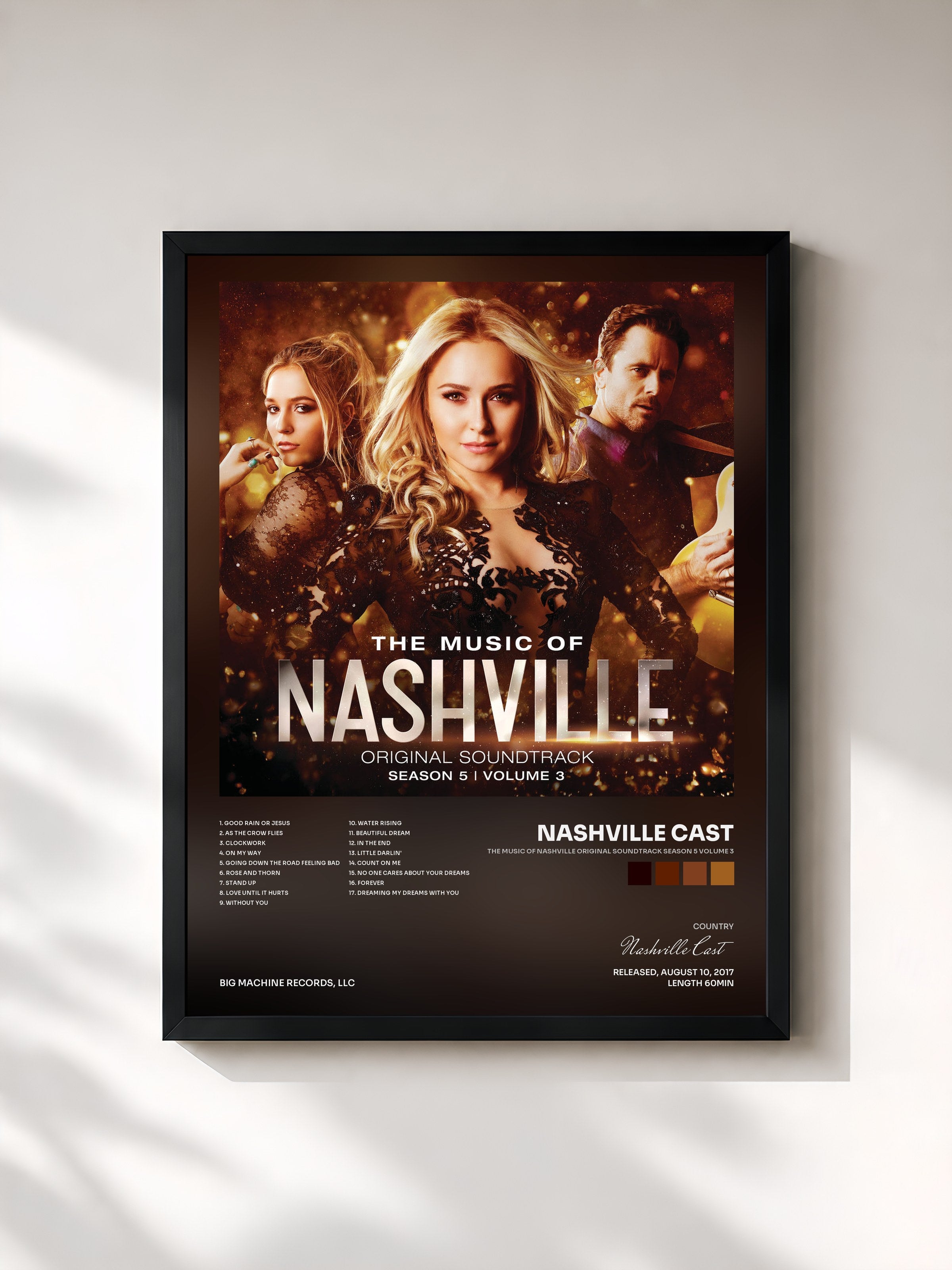 #noir Tableau de l'album The Music Of Nashville Original Soundtrack Season 5 Volume 3 de Nashville Cast, cadre noir, imprimé et encadré en France