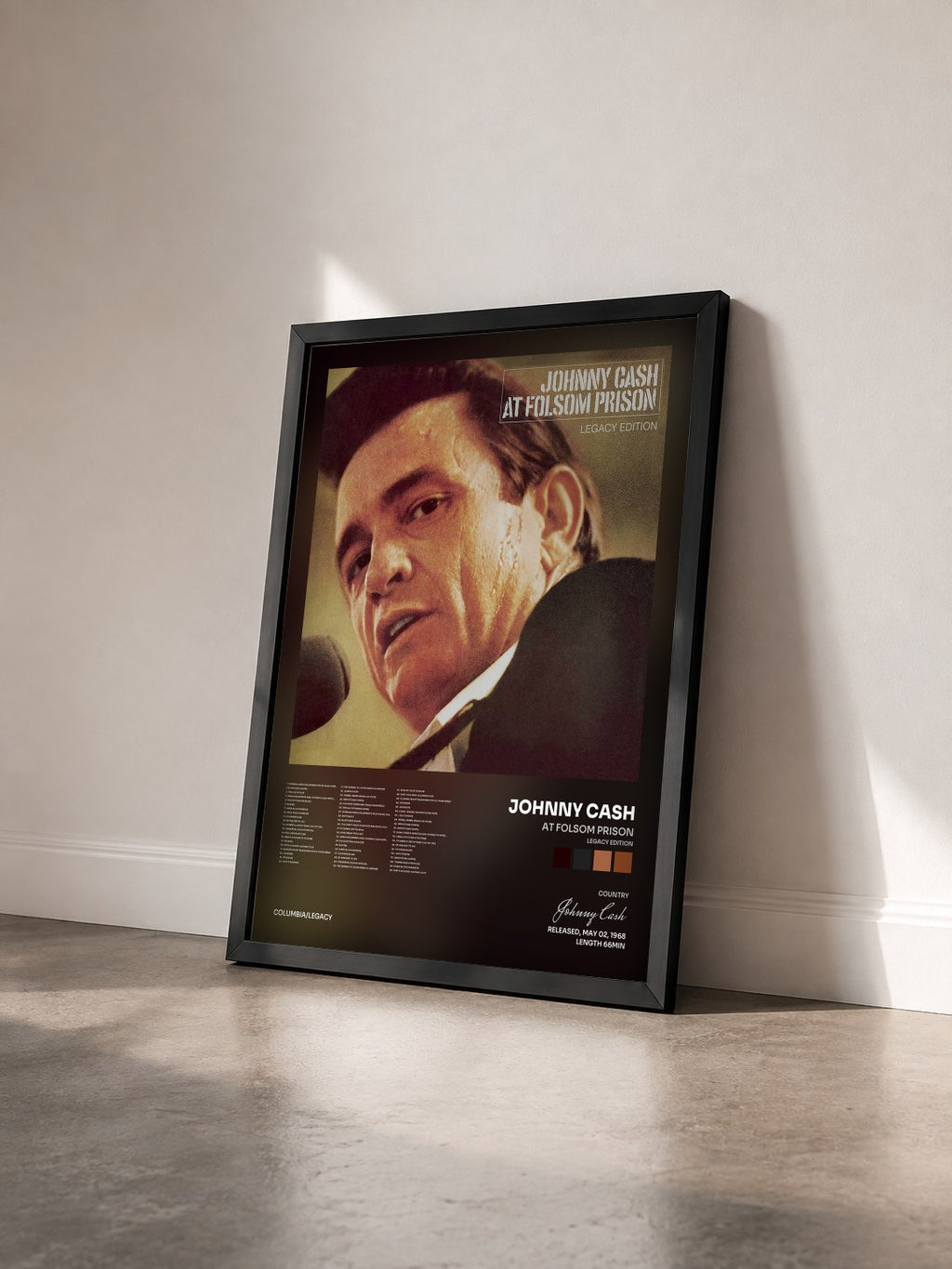 #noir Tableau de l'album At Folsom Prison (Legacy Edition) de Johnny Cash vu de trois quarts, cadre noir