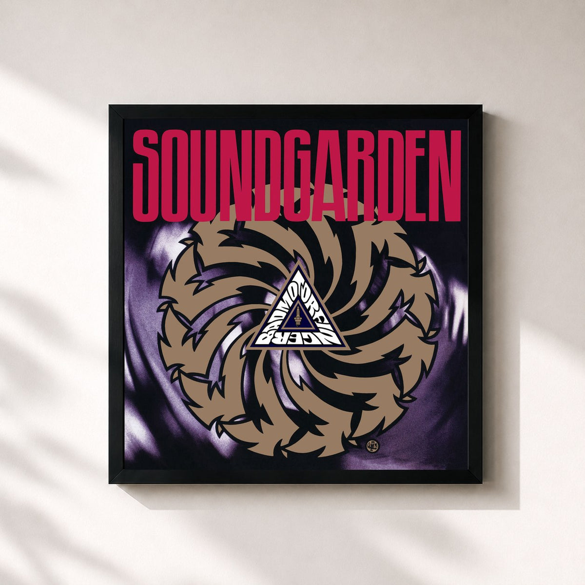 #noir Badmotorfinger (25th Anniversary Remaster) von Soundgarden als quadratischer Kunstdruck, schwarzer Rahmen 32x32 cm
