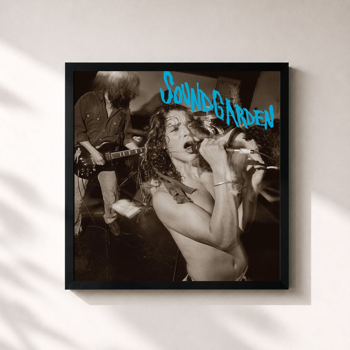 #noir Screaming Life/Fopp von Soundgarden als quadratischer Kunstdruck, schwarzer Rahmen 32x32 cm