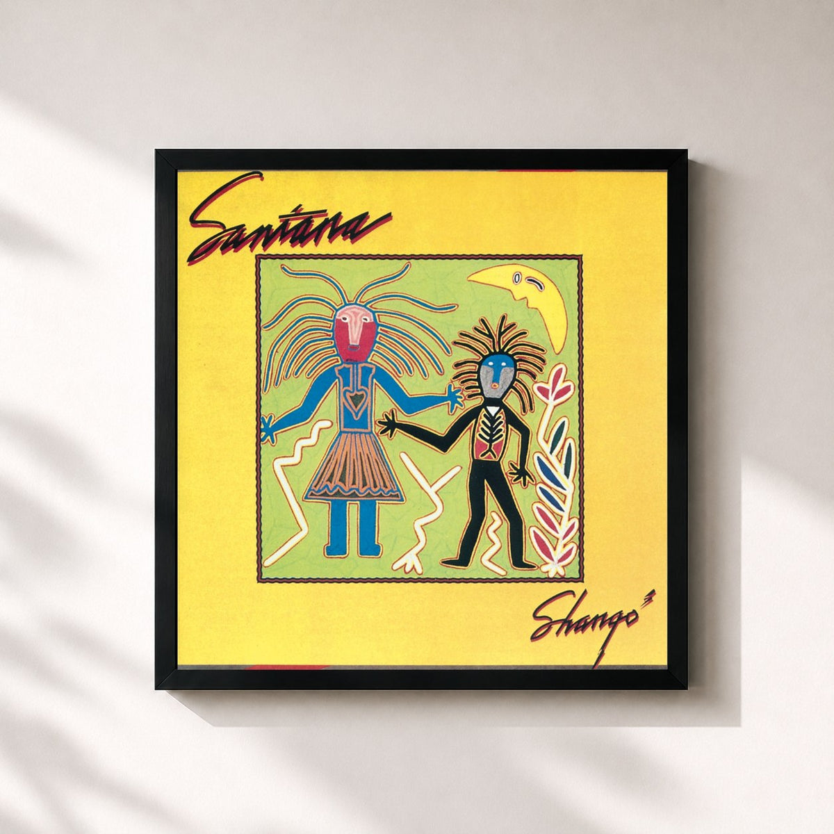 #noir Shango by Santana as a square framed art print, black 32x32 cm frame
