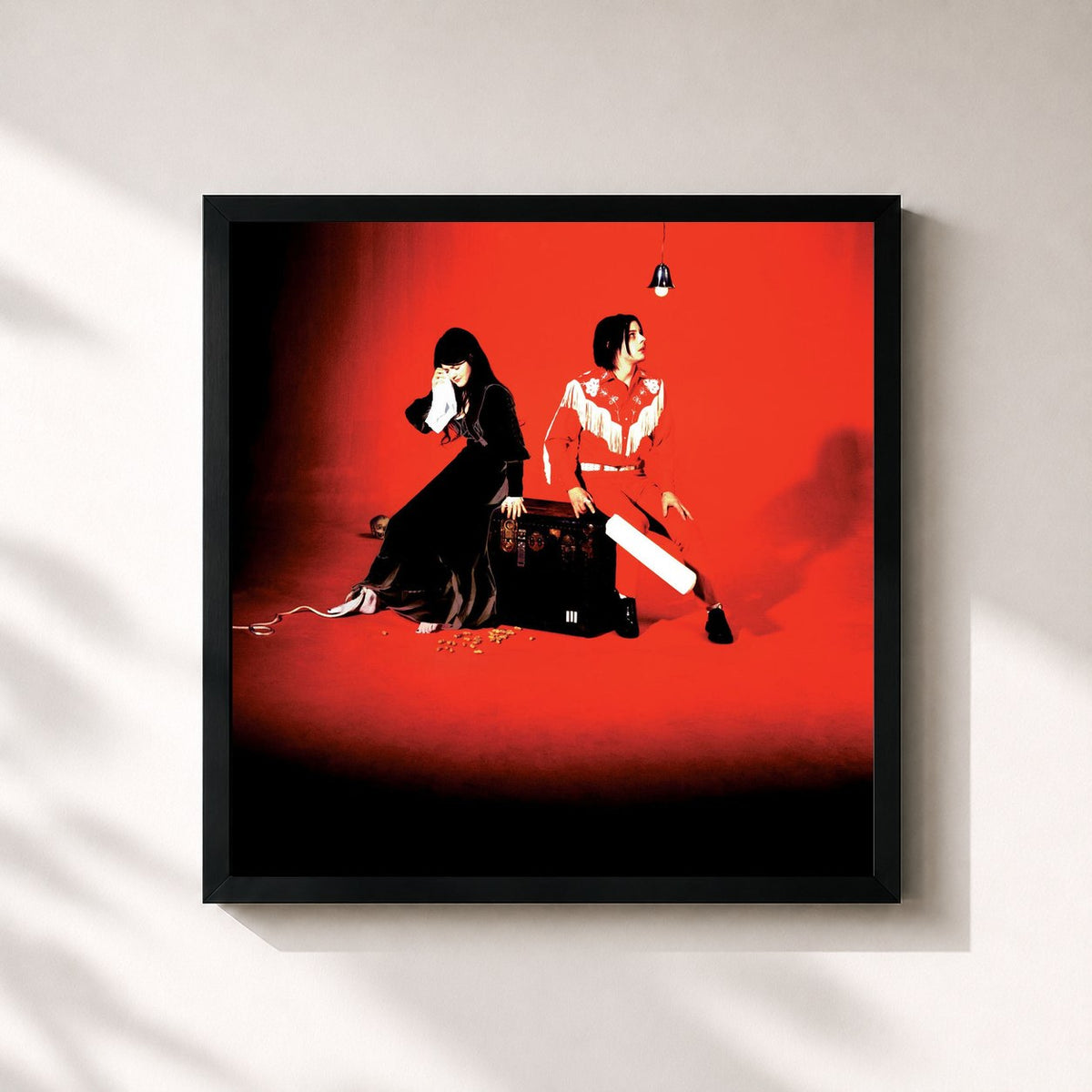 #noir Elephant by The White Stripes as a square framed art print, black 32x32 cm frame