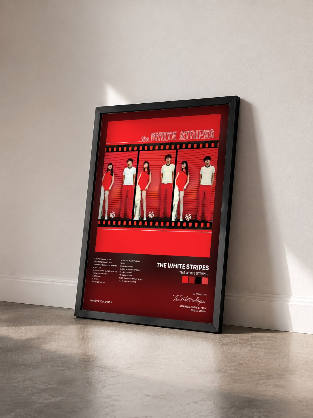 #noir The White Stripes by The White Stripes as a framed art print seen at an angle, black frame