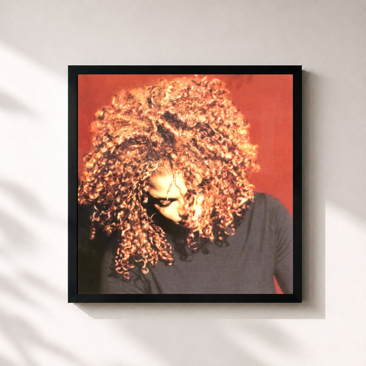 #noir Tableau carré de l'album The Velvet Rope de Janet Jackson, cadre noir 32x32 cm