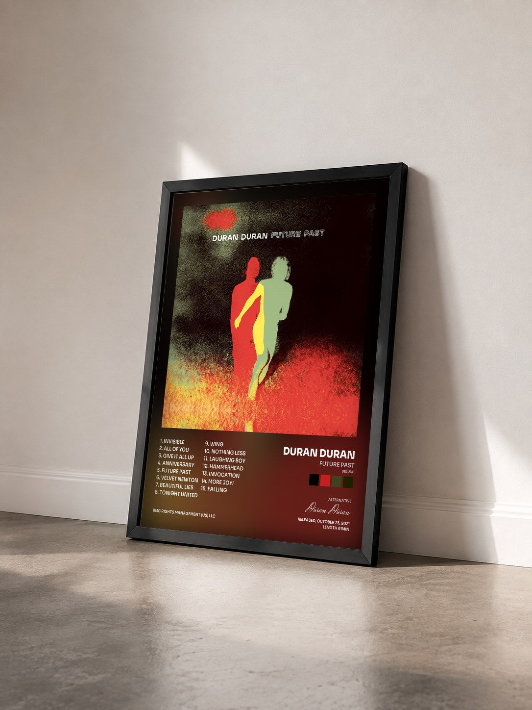 #noir Tableau de l'album FUTURE PAST (Deluxe) de Duran Duran vu de trois quarts, cadre noir