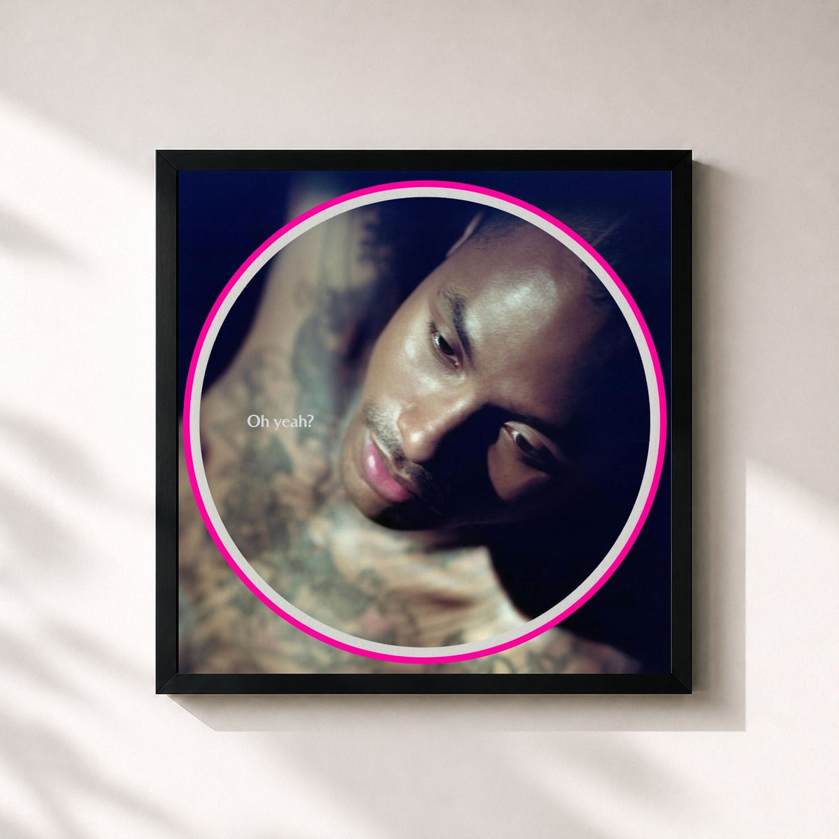 #noir Tableau carré de l'album Oh yeah? de Steve Lacy, cadre noir 32x32 cm
