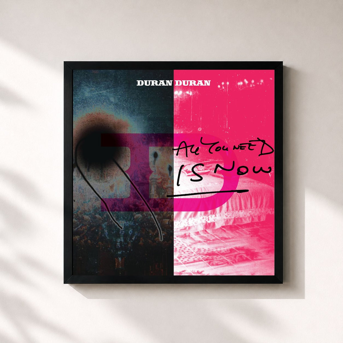 #noir Tableau carré de l'album All You Need Is Now de Duran Duran, cadre noir 32x32 cm