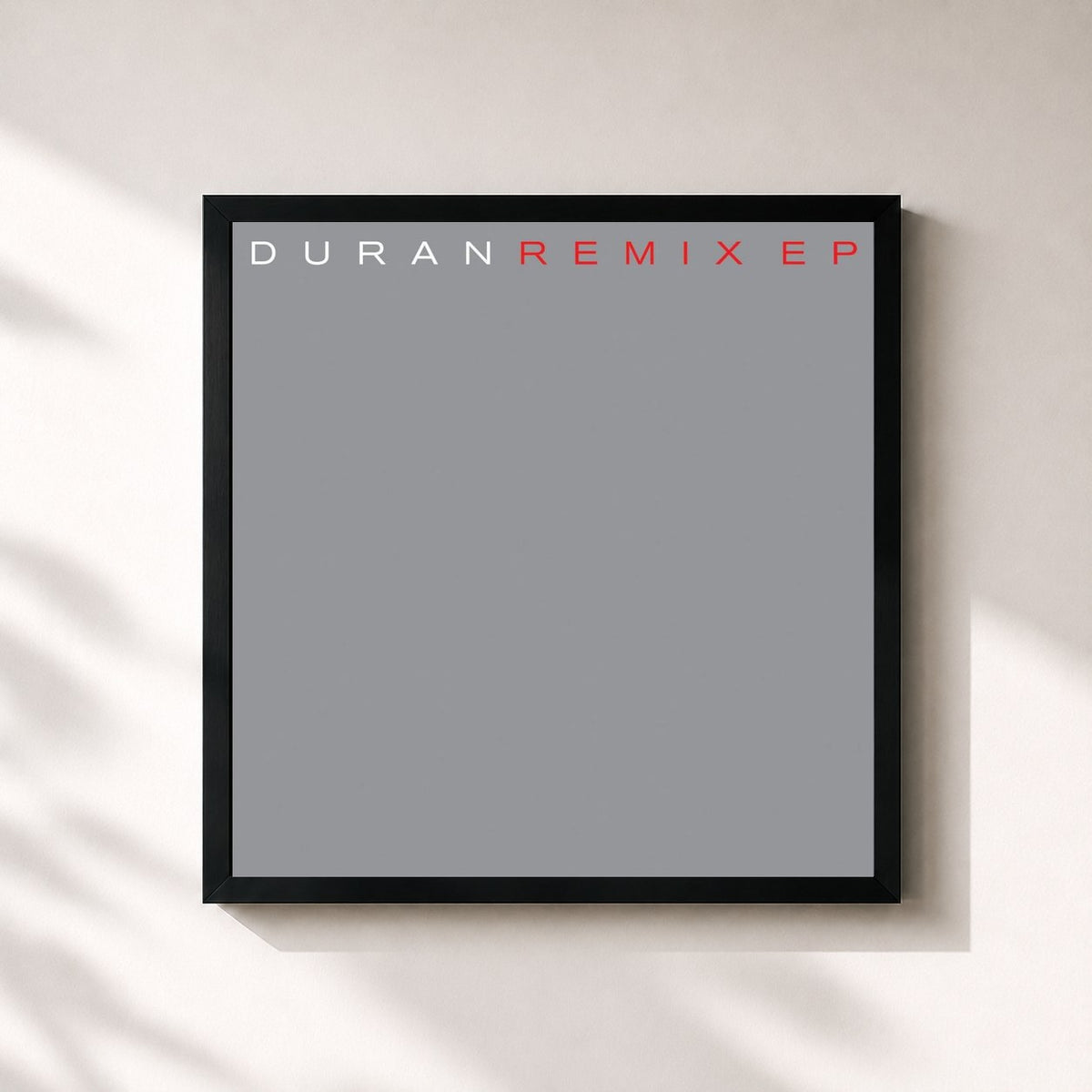 #noir Tableau carré de l'album Remix EP de Duran Duran, cadre noir 32x32 cm