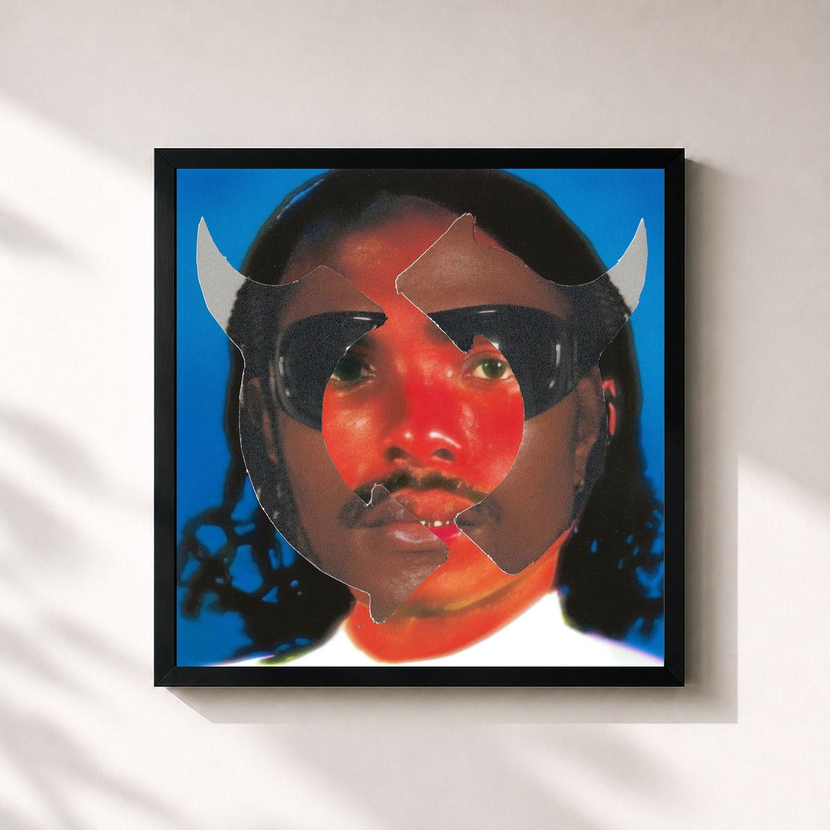 #noir Tableau carré de l'album Gemini Rights de Steve Lacy, cadre noir 32x32 cm