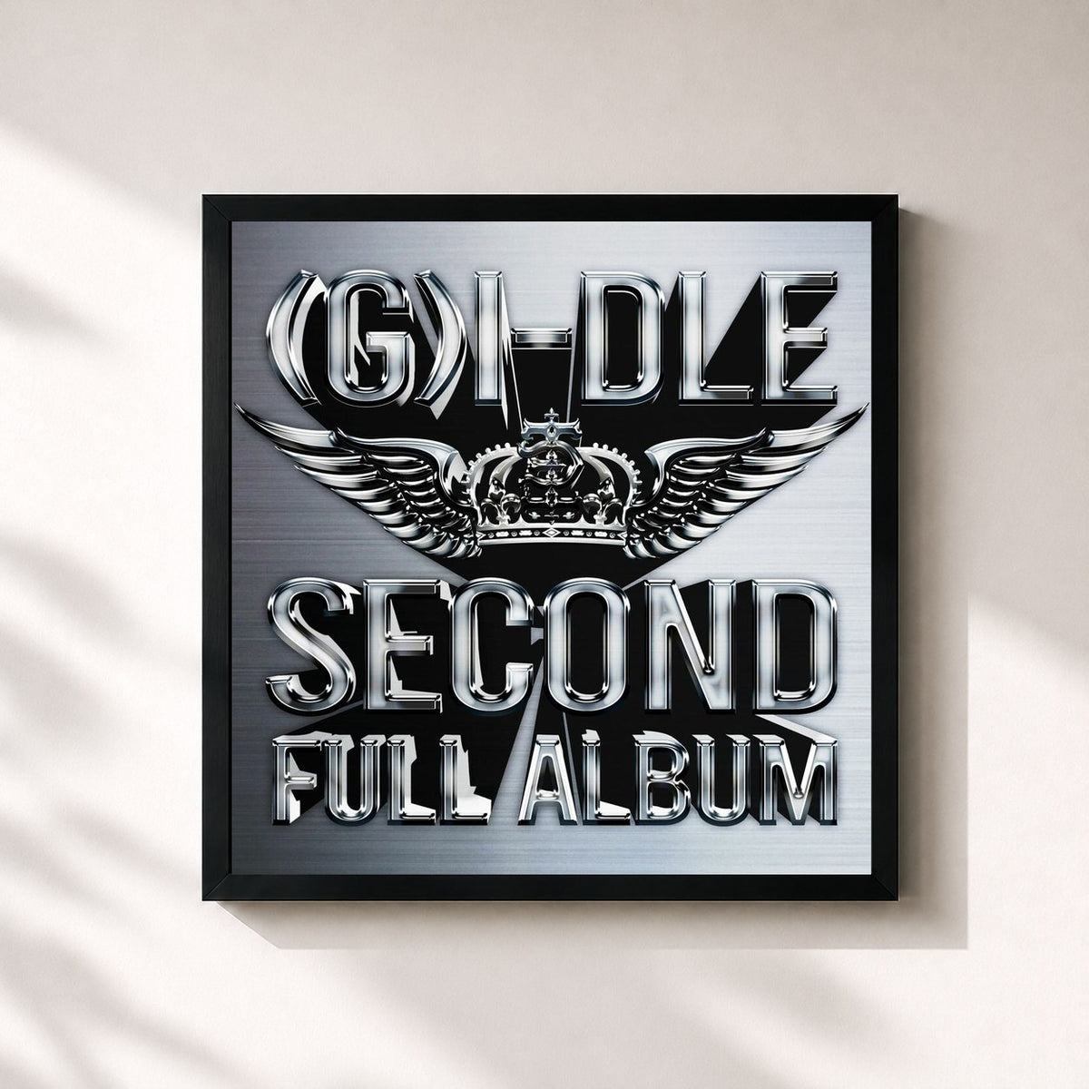 #noir Tableau carré de l'album 2 de i-dle, cadre noir 32x32 cm