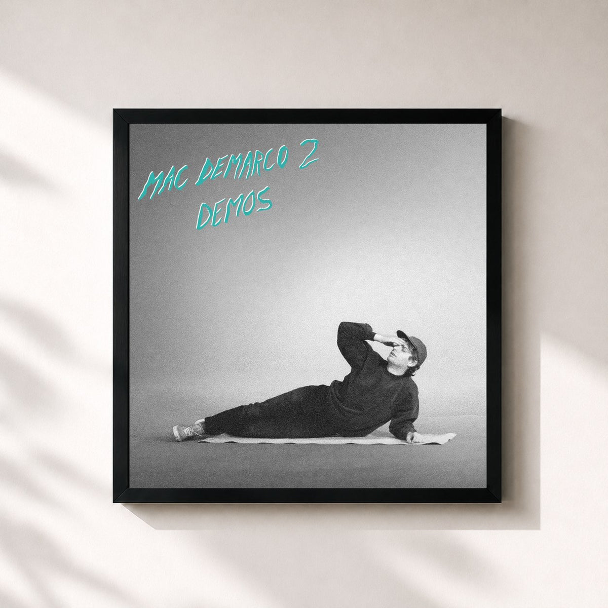 #noir Tableau carré de l'album 2 Demos de Mac Demarco, cadre noir 32x32 cm