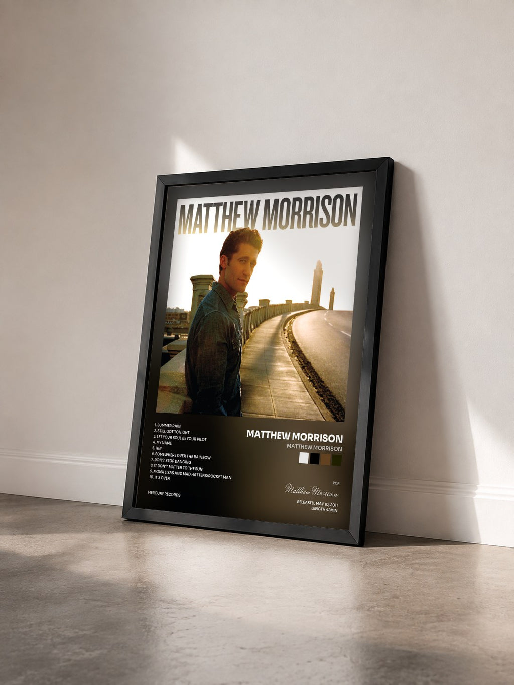 #noir Tableau de l'album Matthew Morrison de Matthew Morrison vu de trois quarts, cadre noir