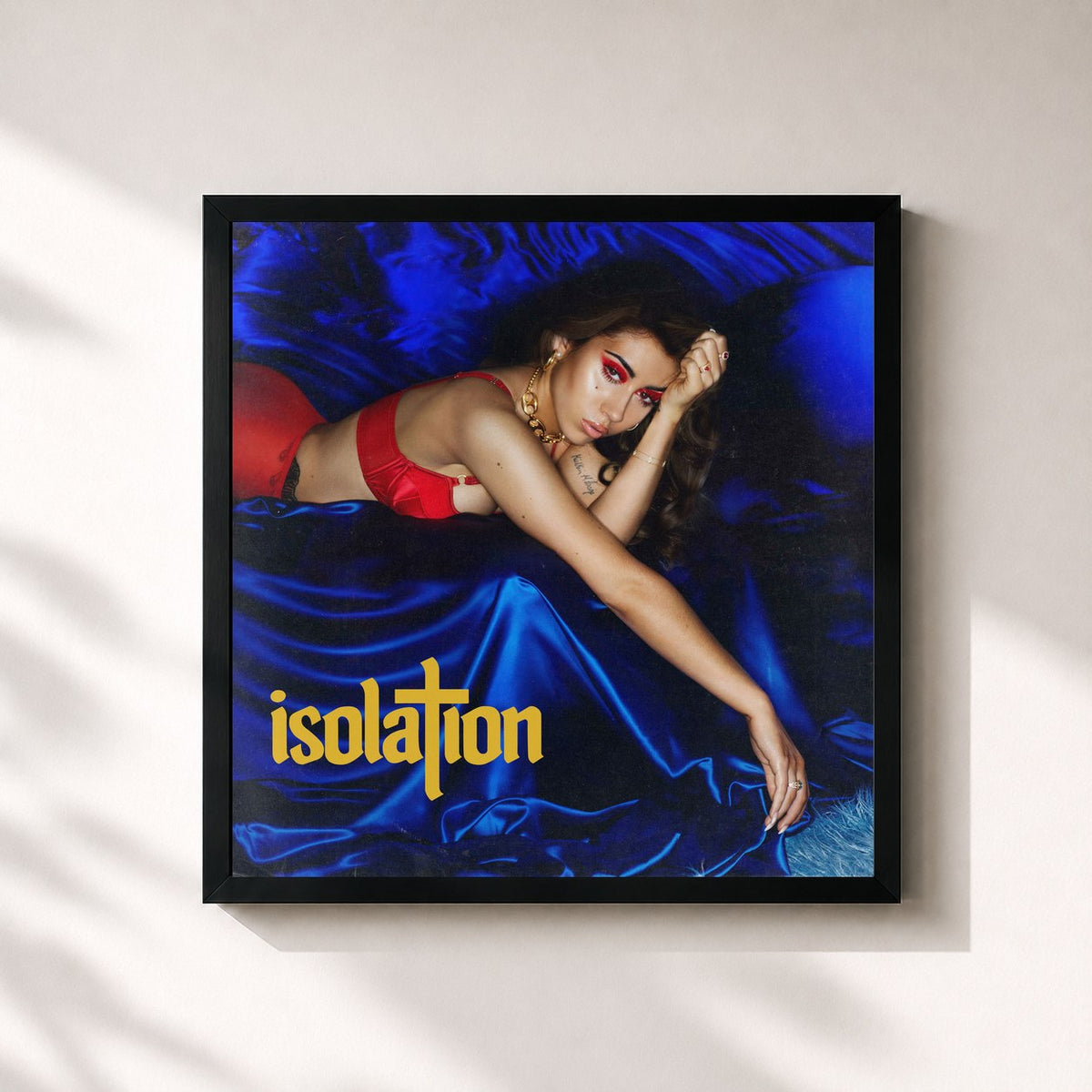 #noir Tableau carré de l'album Isolation de Kali Uchis, cadre noir 32x32 cm